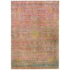 21st Century Multicolored Sari Silk Rug