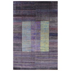 21st Century Multicolored Sari Silk Rug in Modern Design