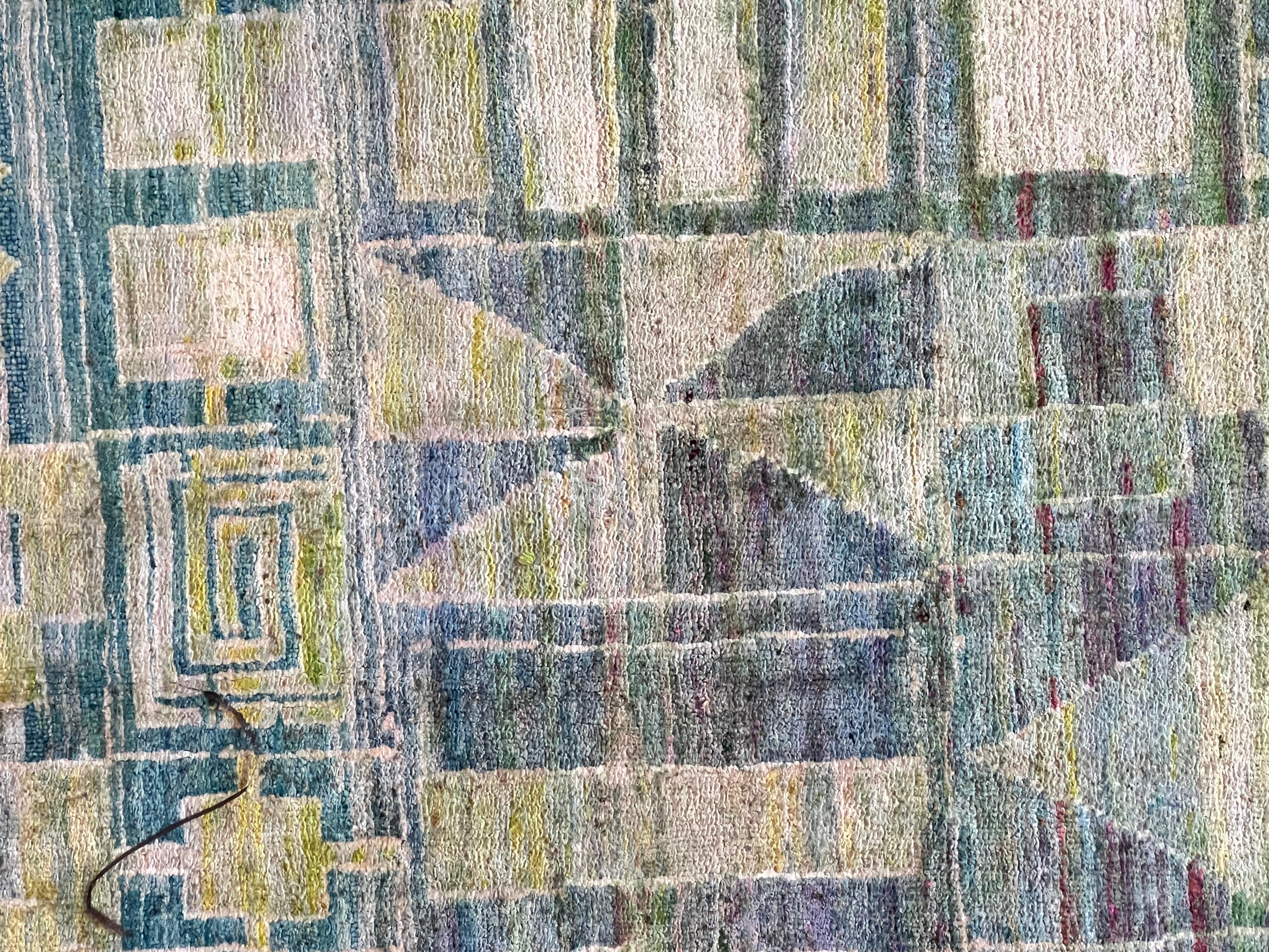 Mehrfarbiger indischer Teppich aus grüner, blauer und weißer Seide aus dem 21. Jahrhundert, ca. 2021 im Angebot 1