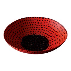 Murrine- Opache-Schale aus dem 21. Jahrhundert in Schwarz/Koral von Carlo Scarpa