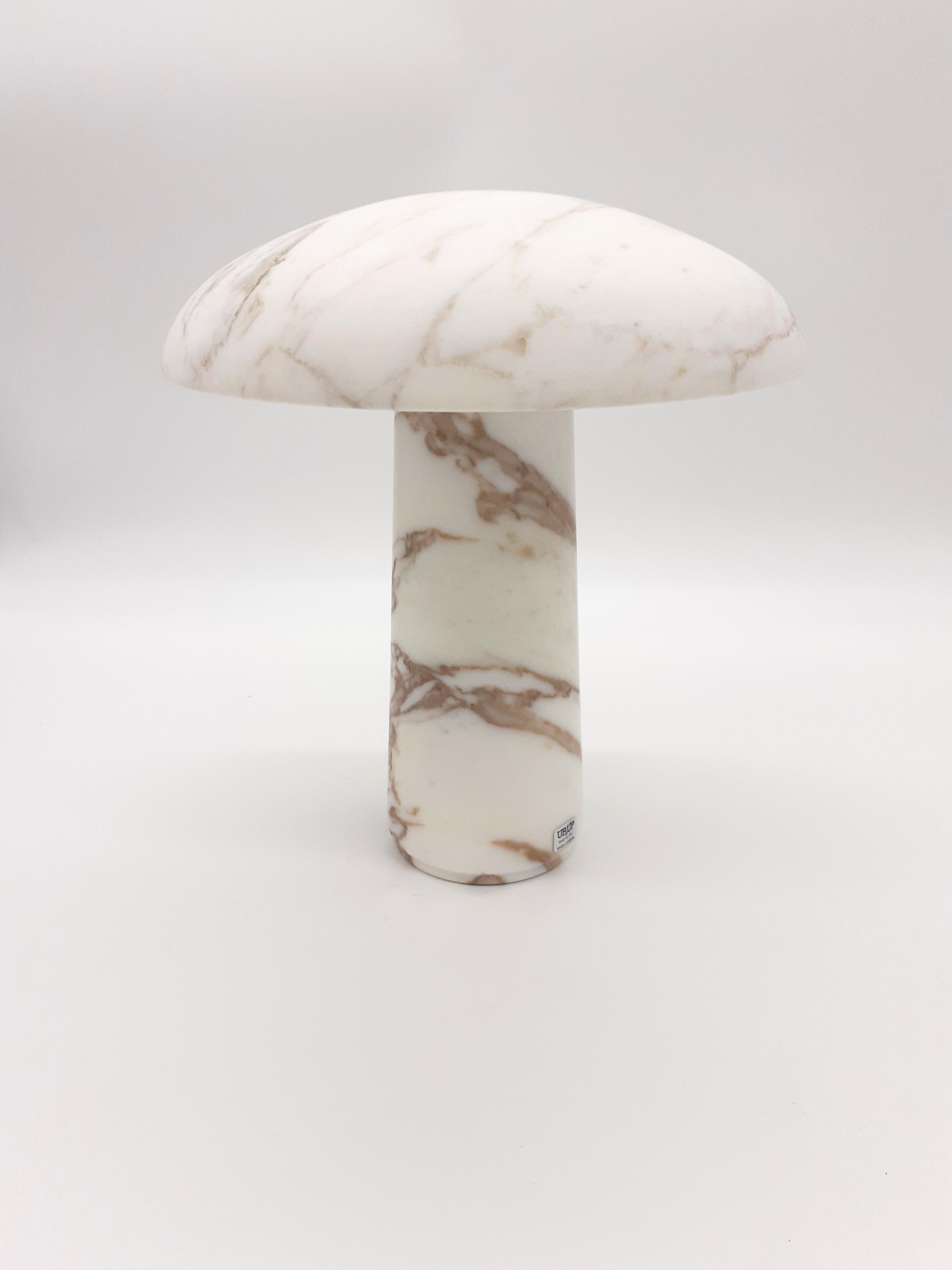 Italian 21st Century Mushroom 1 Calacatta Marble Lamp by Designer Arch.Marco Marino For Sale