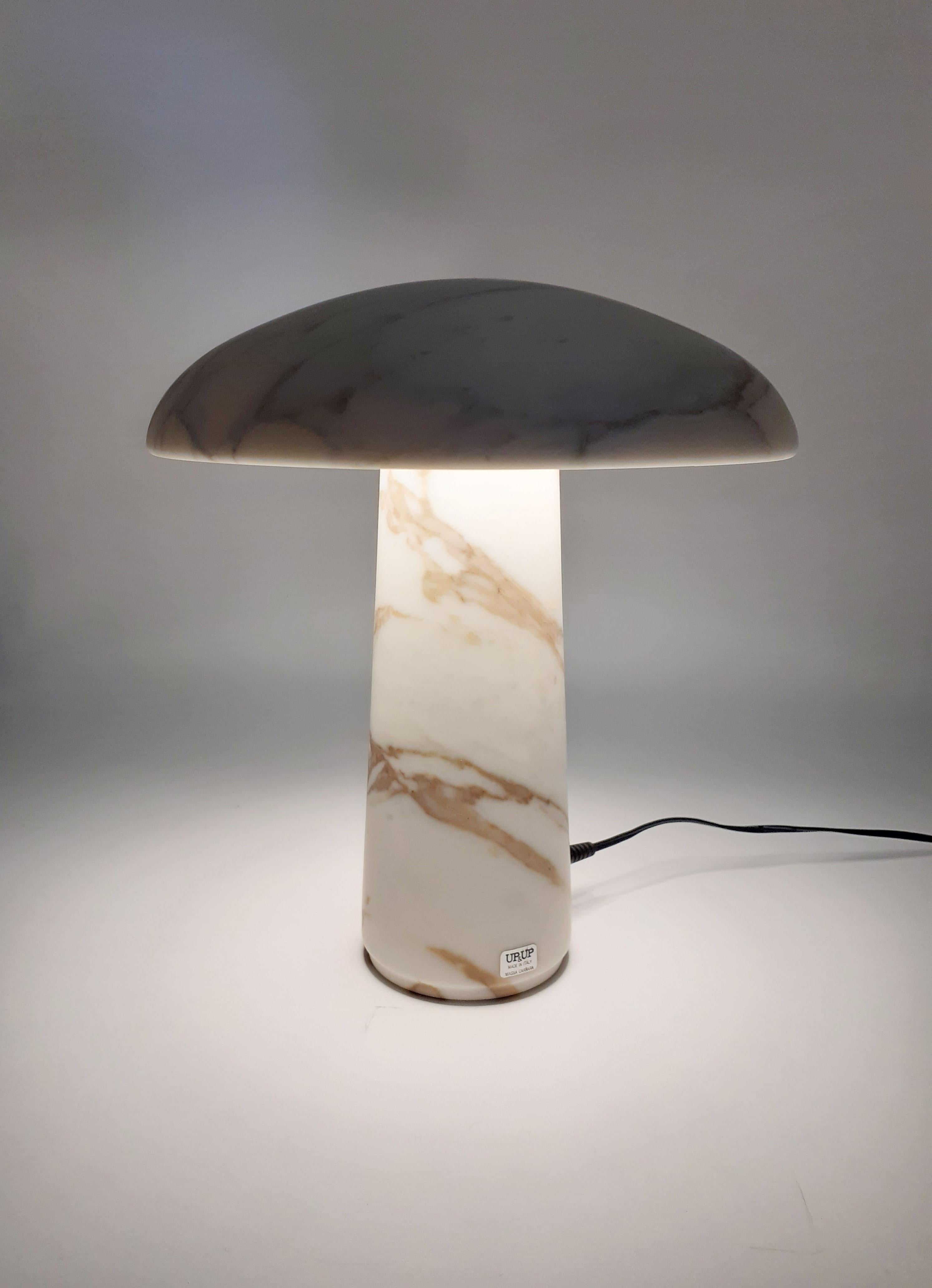 Hand-Crafted 21st Century Mushroom 1 Calacatta Marble Lamp by Designer Arch.Marco Marino For Sale