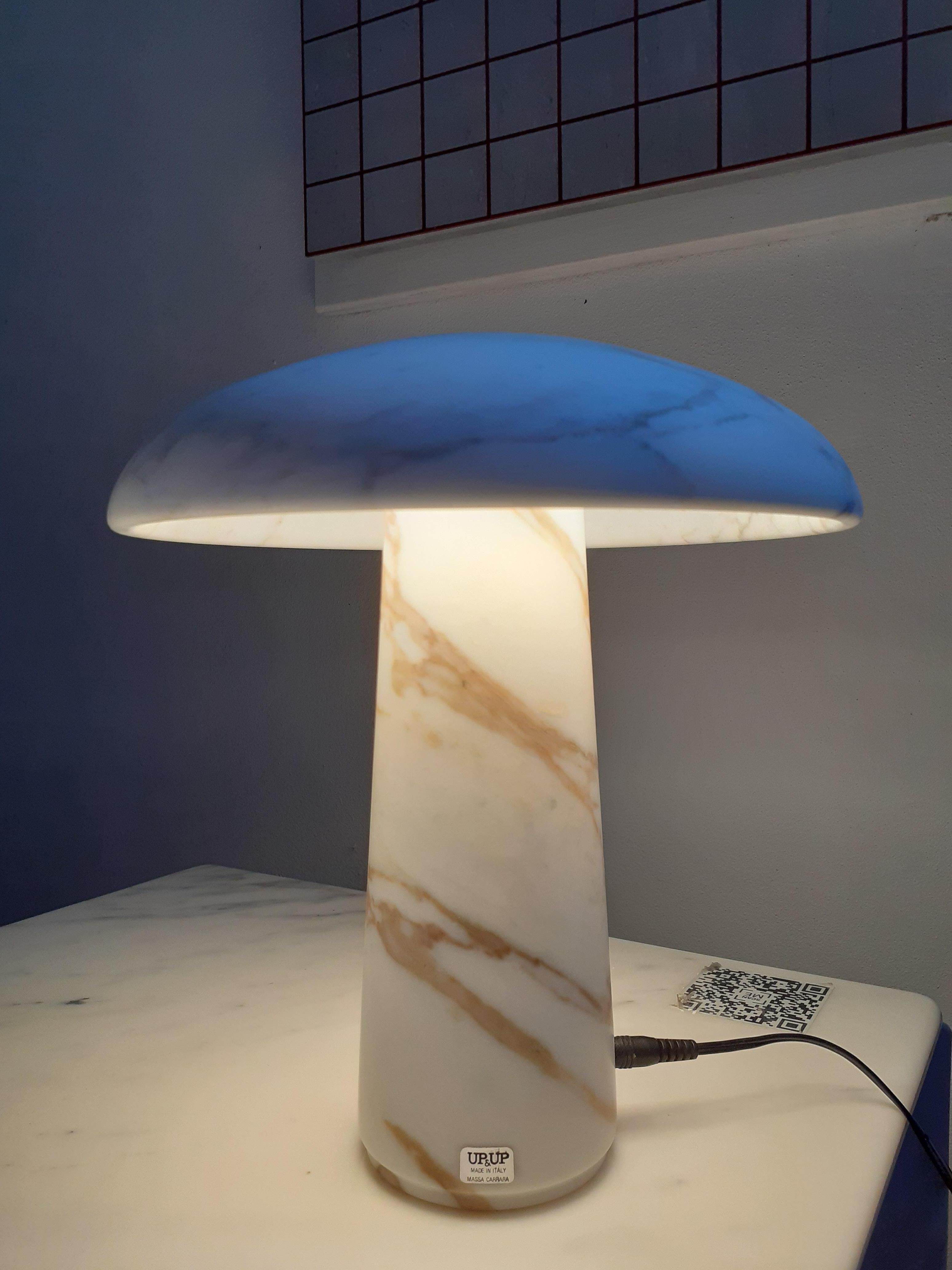Contemporary 21st Century Mushroom 2 Calacatta Marble Lamp by Designer Arch.Marco Marino For Sale