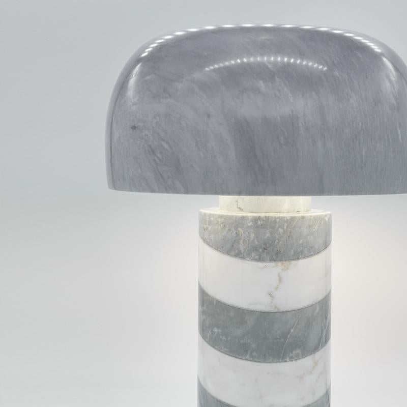 Modern 21st Century Mushroom Sculpture Marble Lamp Designed by Arch. Pierre Gonalons For Sale