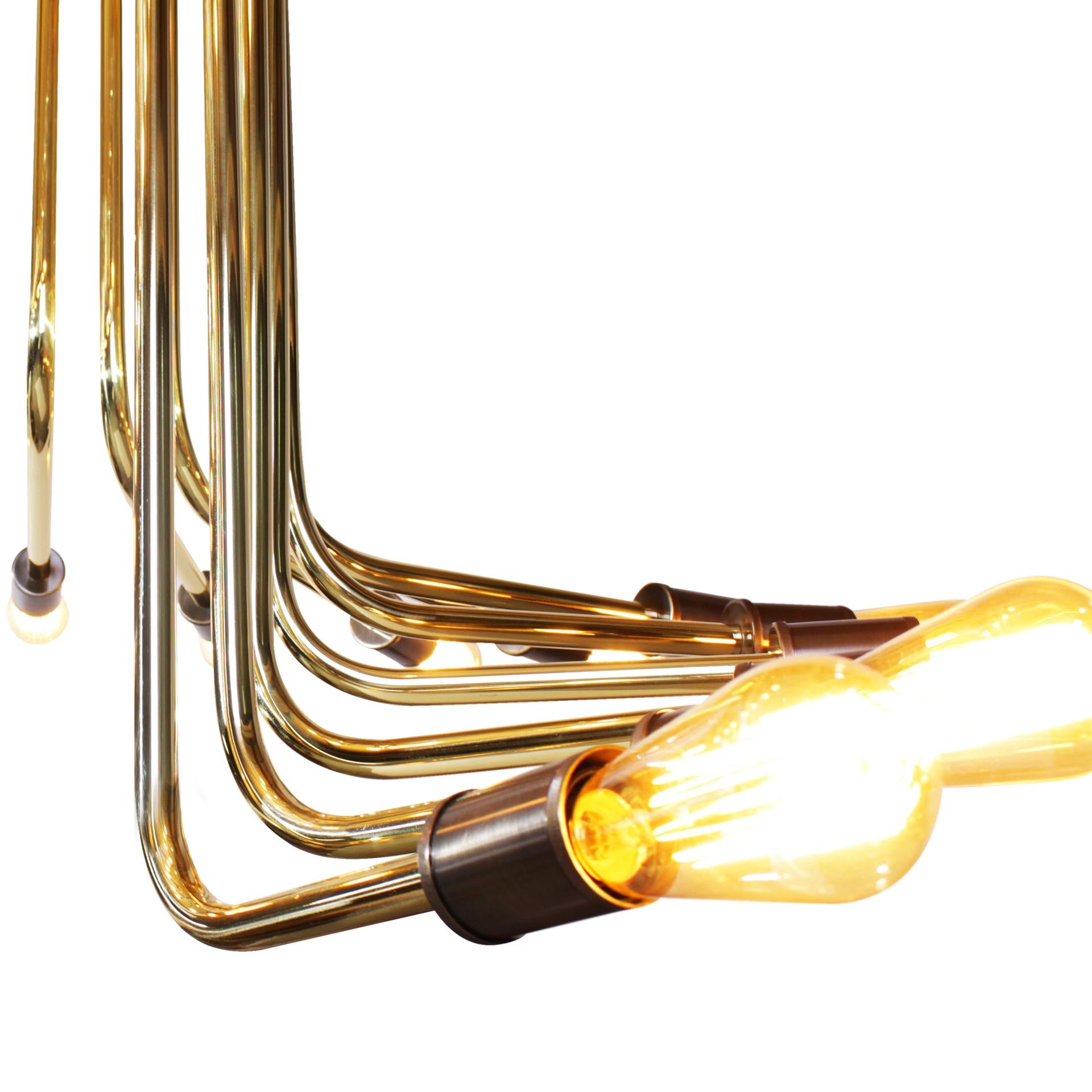 21st Century Nagoya Chandelier Brass Made in Portugal by Creativemary For Sale 2