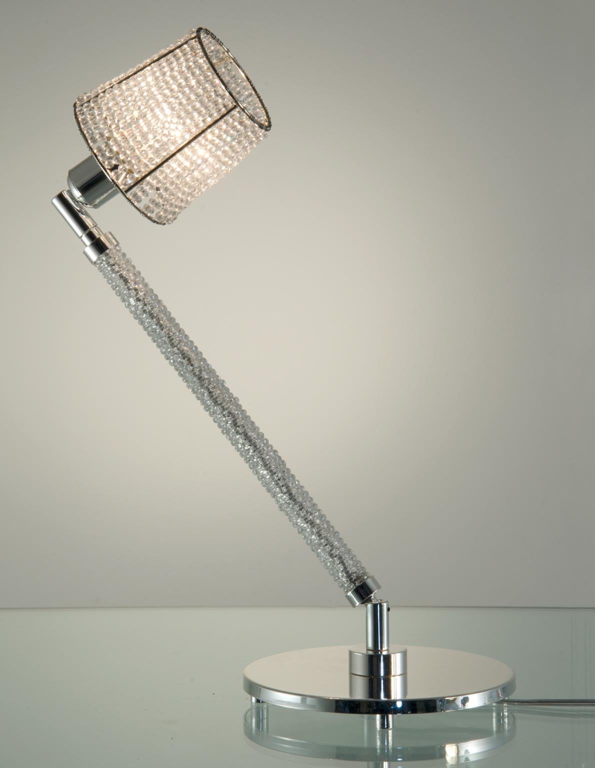 Italian 21st Century Nana Crystal Pearls Jointed Table Lamp by Patrizia Garganti For Sale