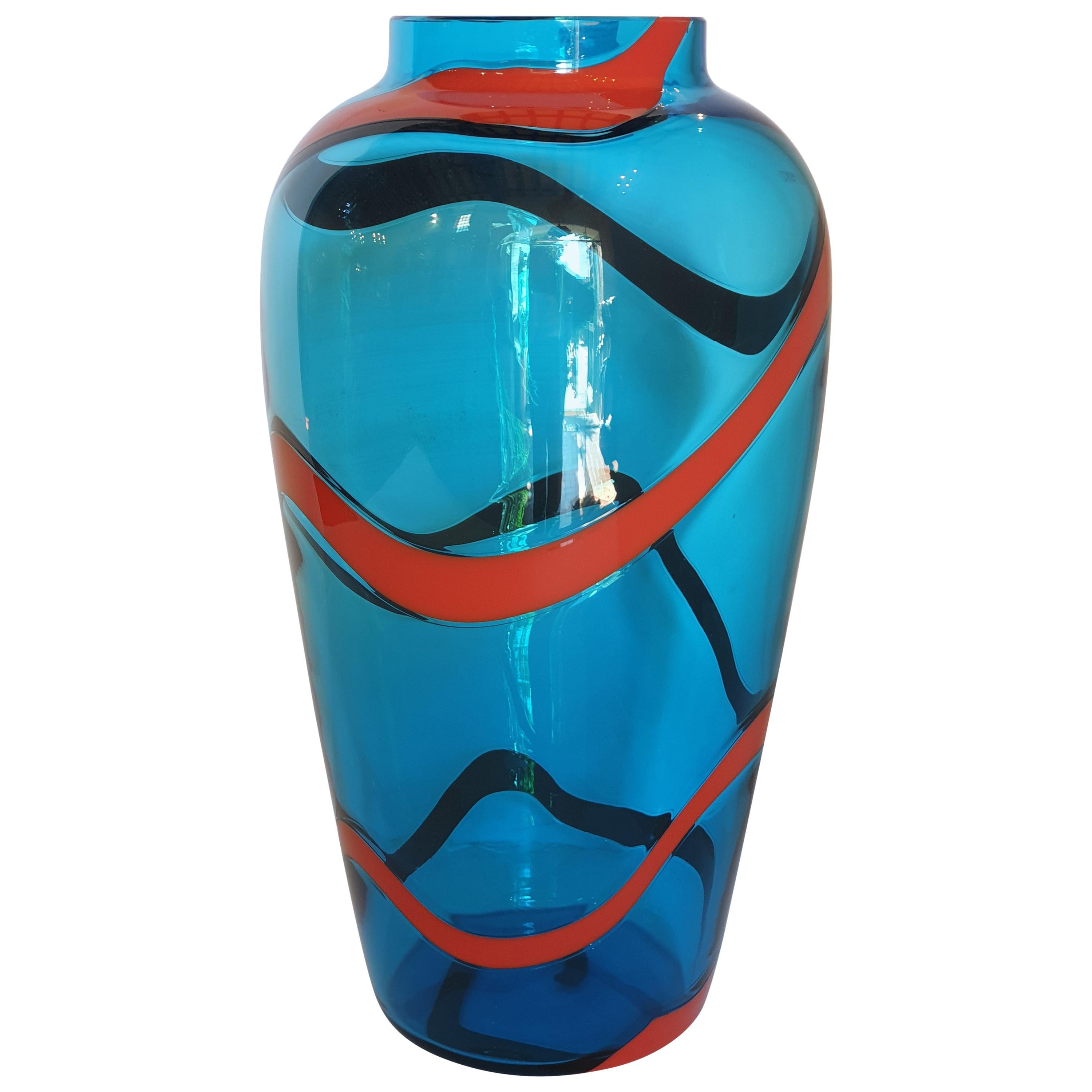 21st Century Nason and Moretti Murano Blown Glass "Snake" Vase, Italy, 2021