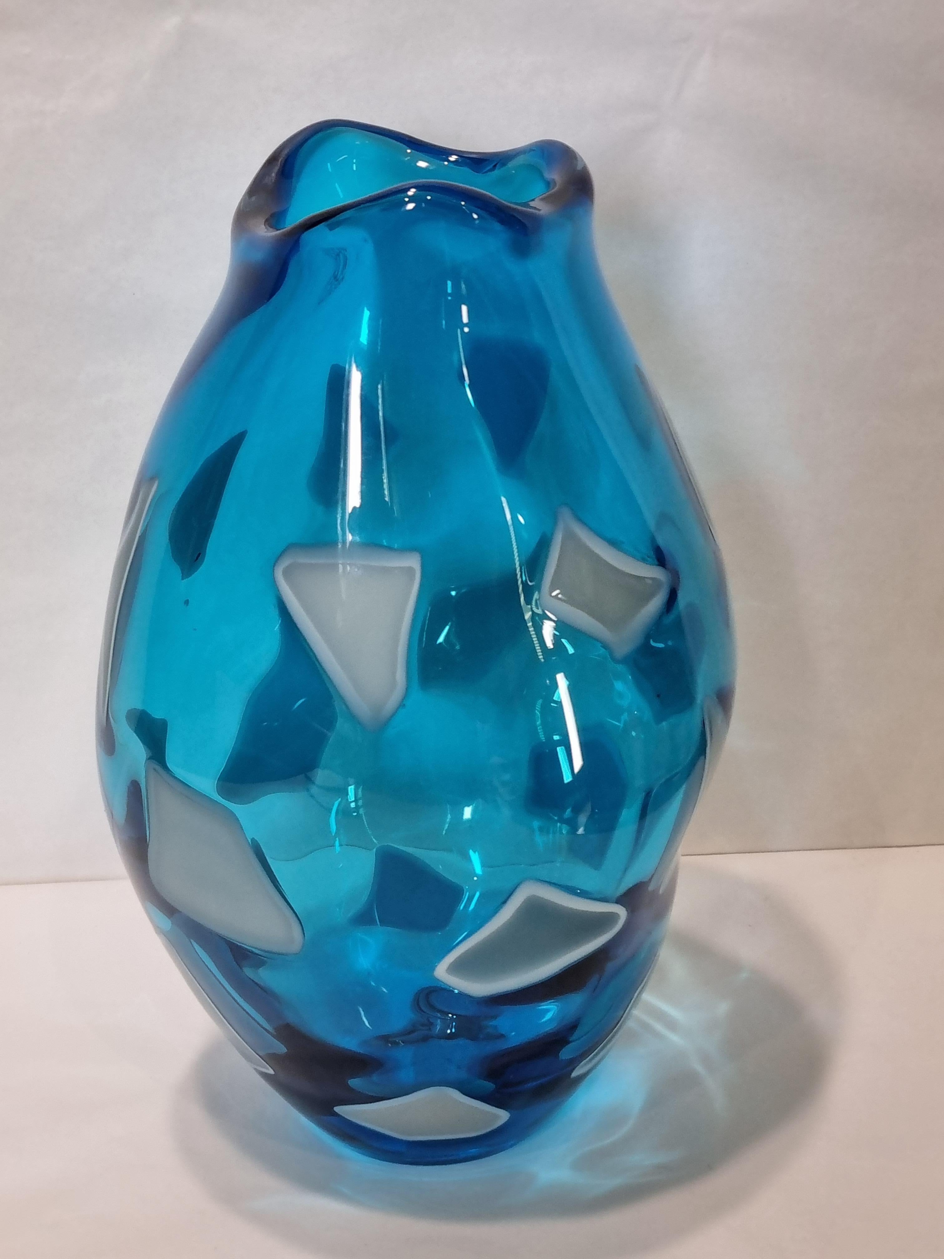 Verre brun Vase Balkani en verre de Murano soufflé du 21e siècle de NasonMoretti, Italie, 2023 en vente