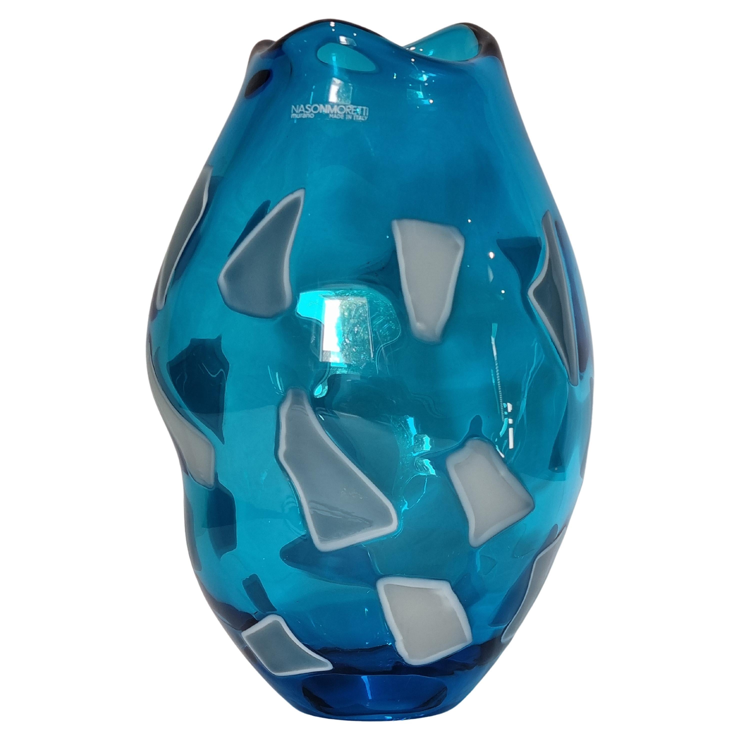 Vase Balkani en verre de Murano soufflé du 21e siècle de NasonMoretti, Italie, 2023