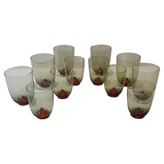 21st Century NasonMoretti Murano Blown-Glass Set of Twelve Glasses, Italy, 2010