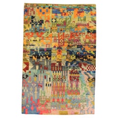 21st Century Natural Multicolor Taimany Rug by Afgan Women, 2021