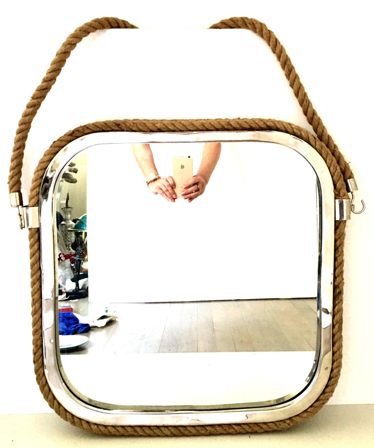 21st Century Nautical Chrome And Rope Mirror At 1stdibs