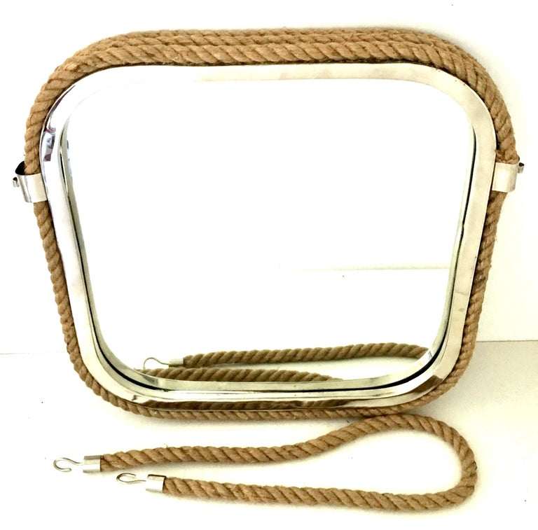 21st Century Nautical Chrome and Rope Mirror For Sale at 1stdibs