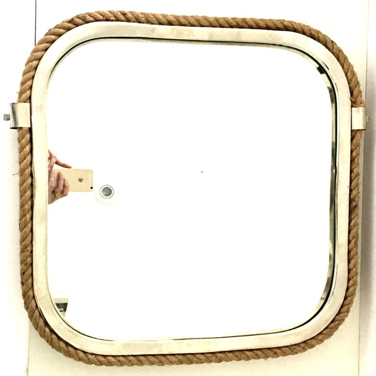 21st Century Nautical Chrome and Rope Mirror For Sale at 1stdibs