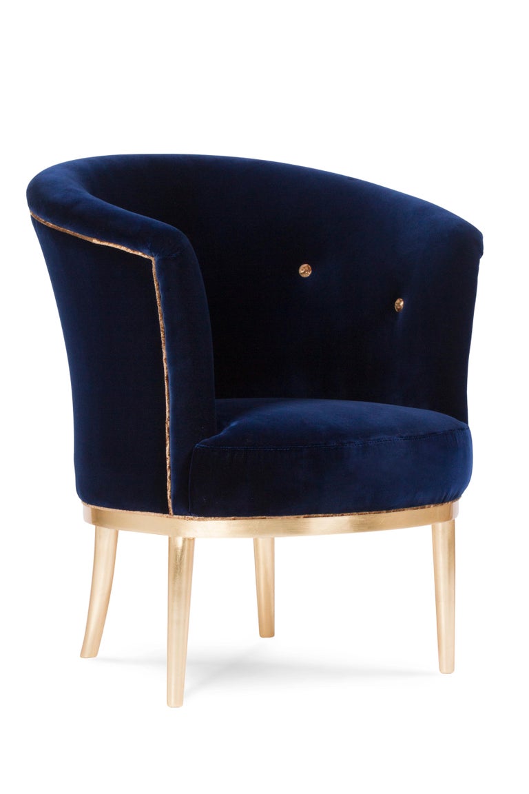 Gilt 21st Century Modern Lisboa Armchair Handcrafted in Portugal by Greenapple For Sale
