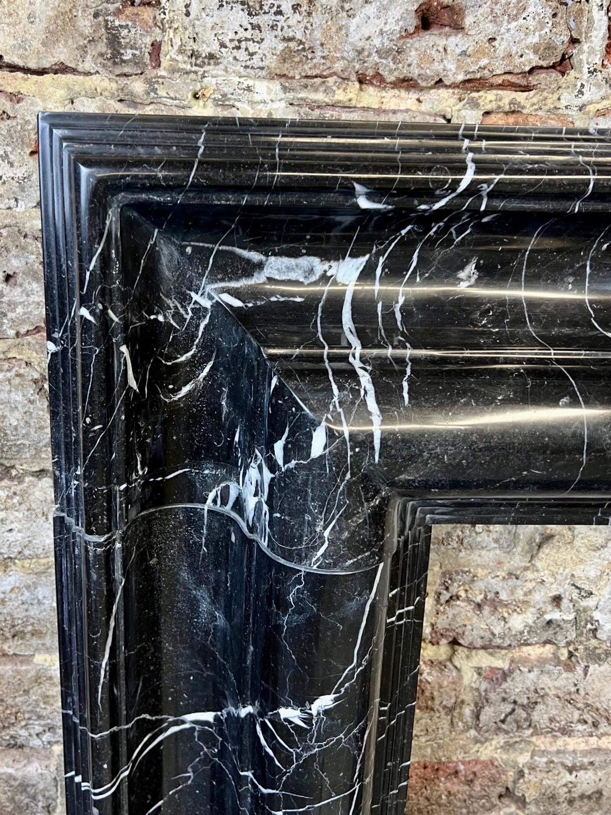 21st Century Nero Marble Bolection Fireplace Surround 5
