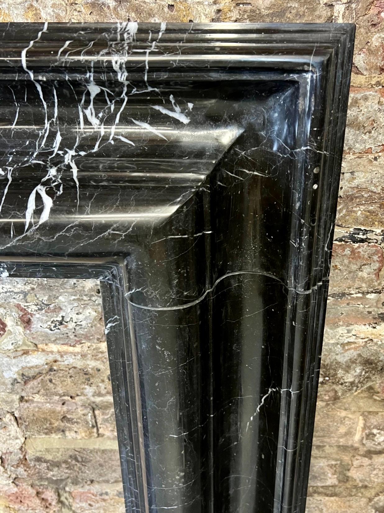 21st Century Nero Marble Bolection Fireplace Surround 6
