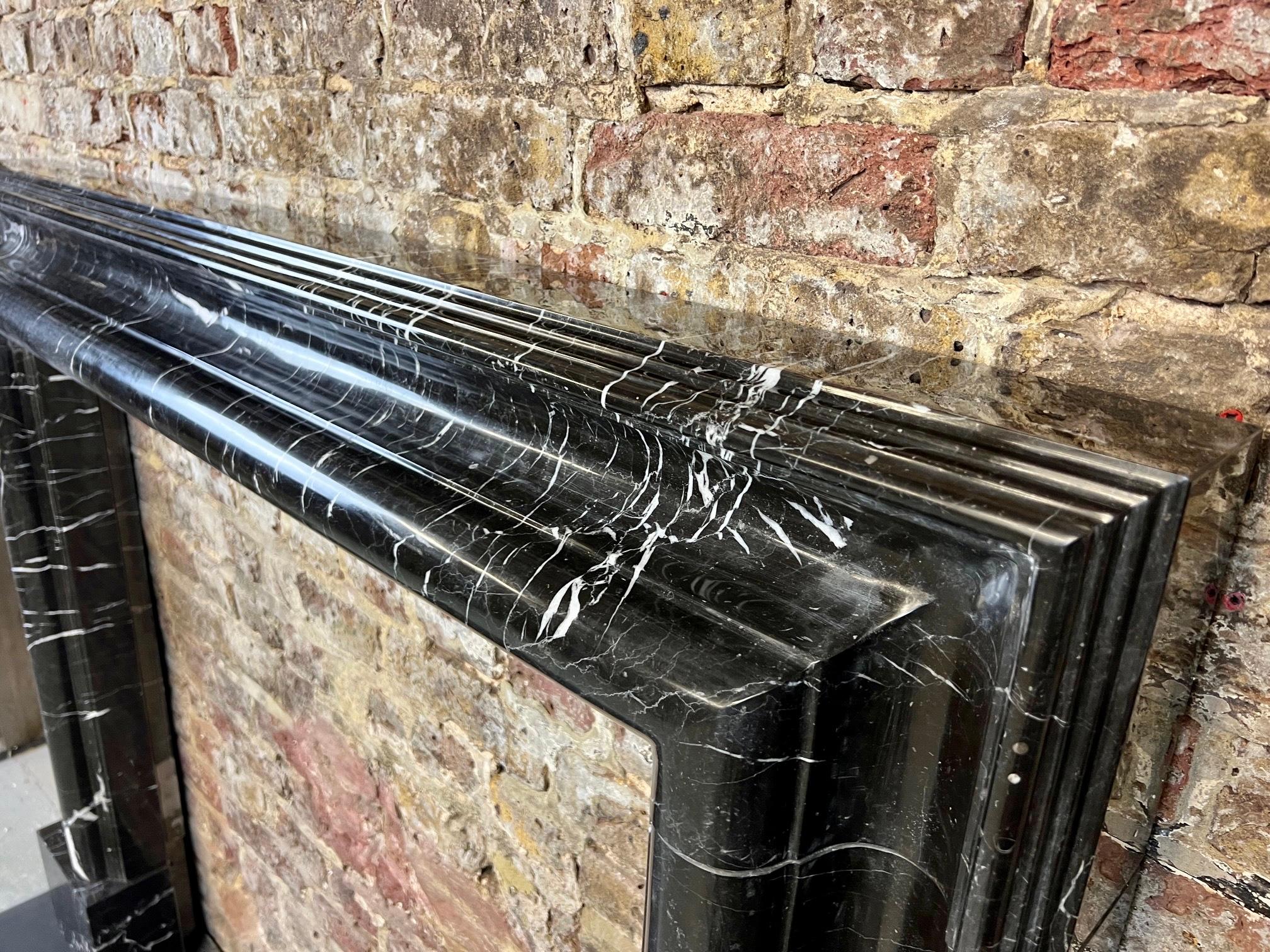 English 21st Century Nero Marble Bolection Fireplace Surround