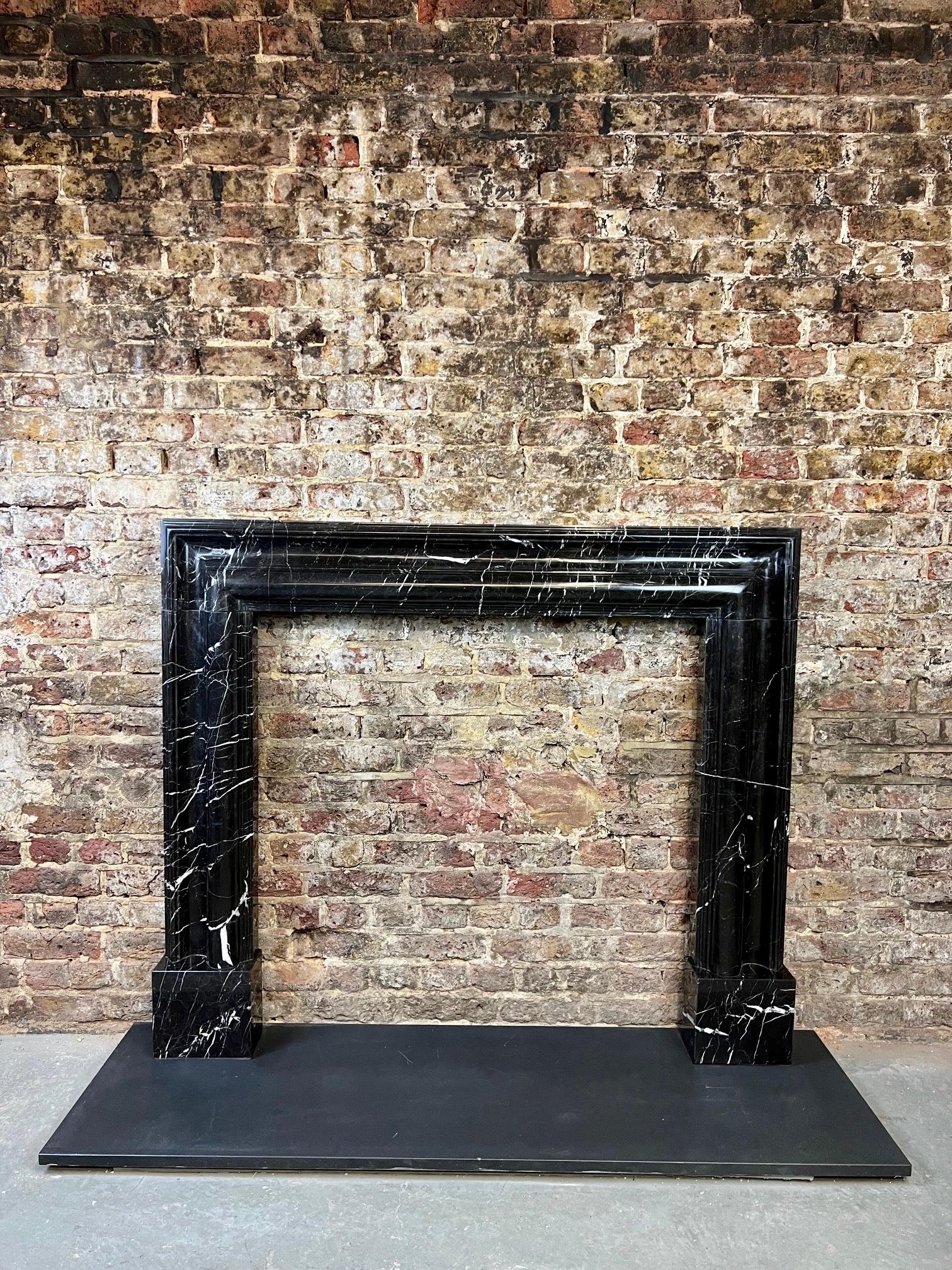21st Century Nero Marble Bolection Fireplace Surround 1