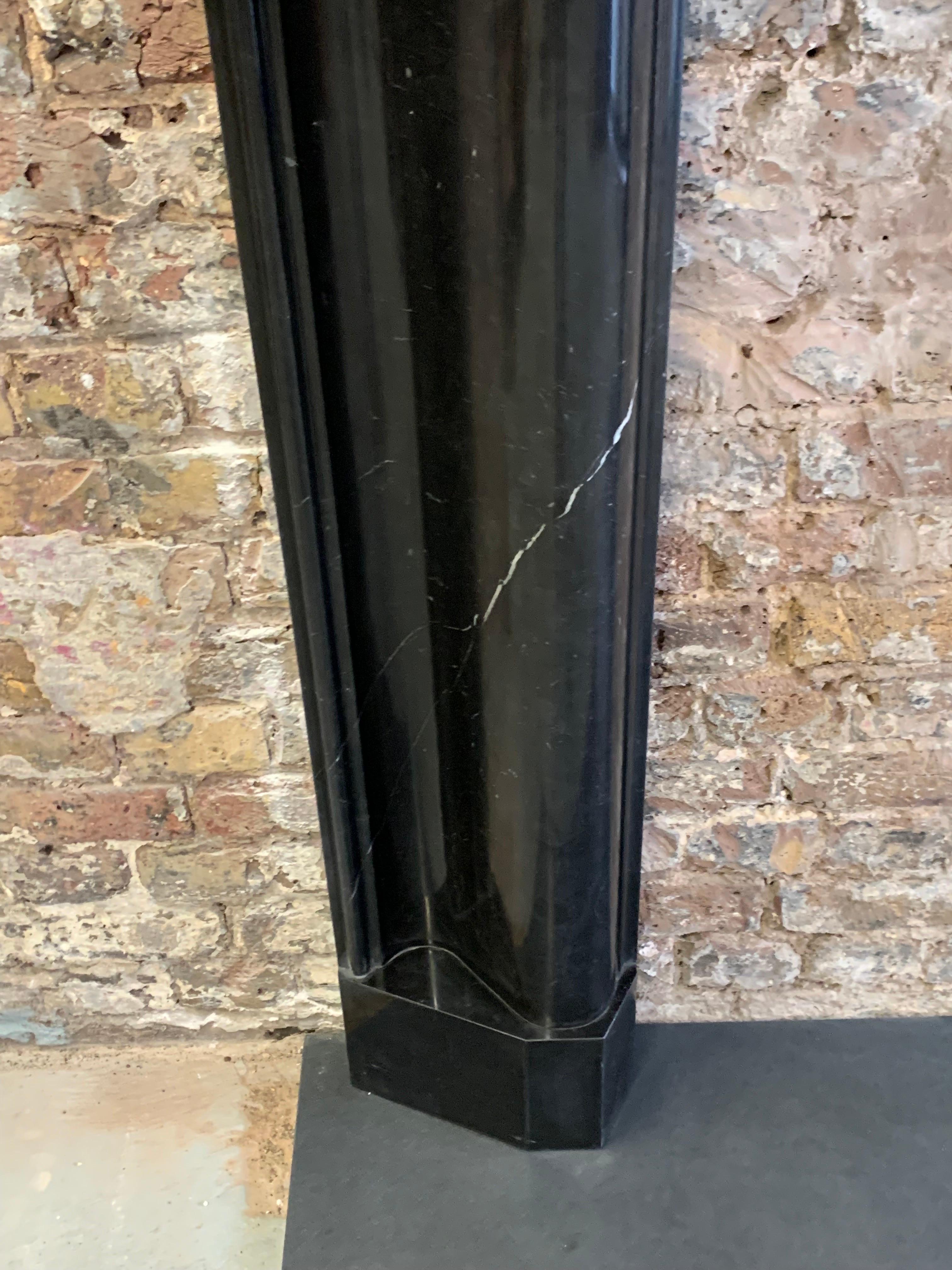 21st Century Nero Marquina Marble Bolection Fireplace 3