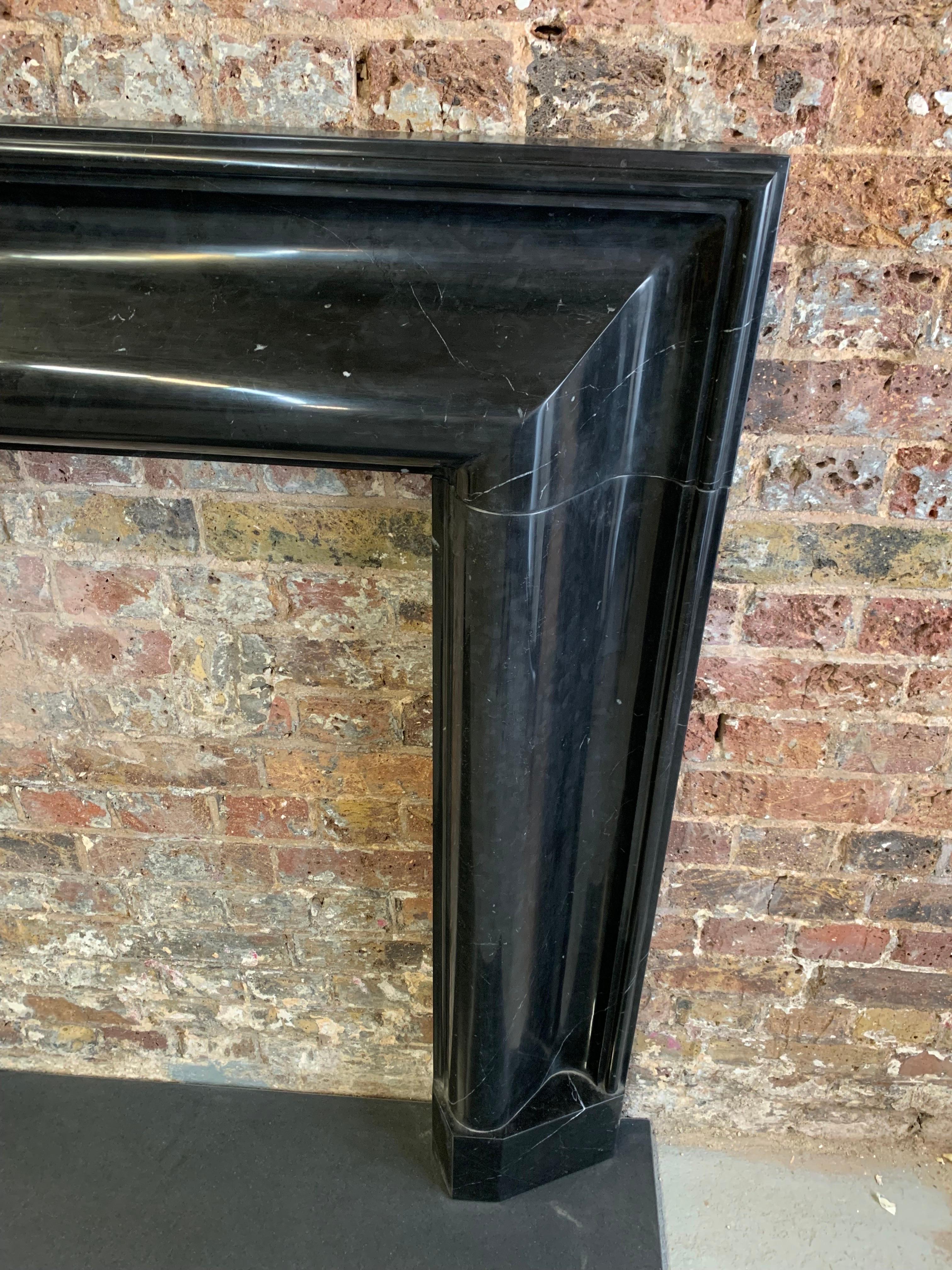 21st Century Nero Marquina Marble Bolection Fireplace 8