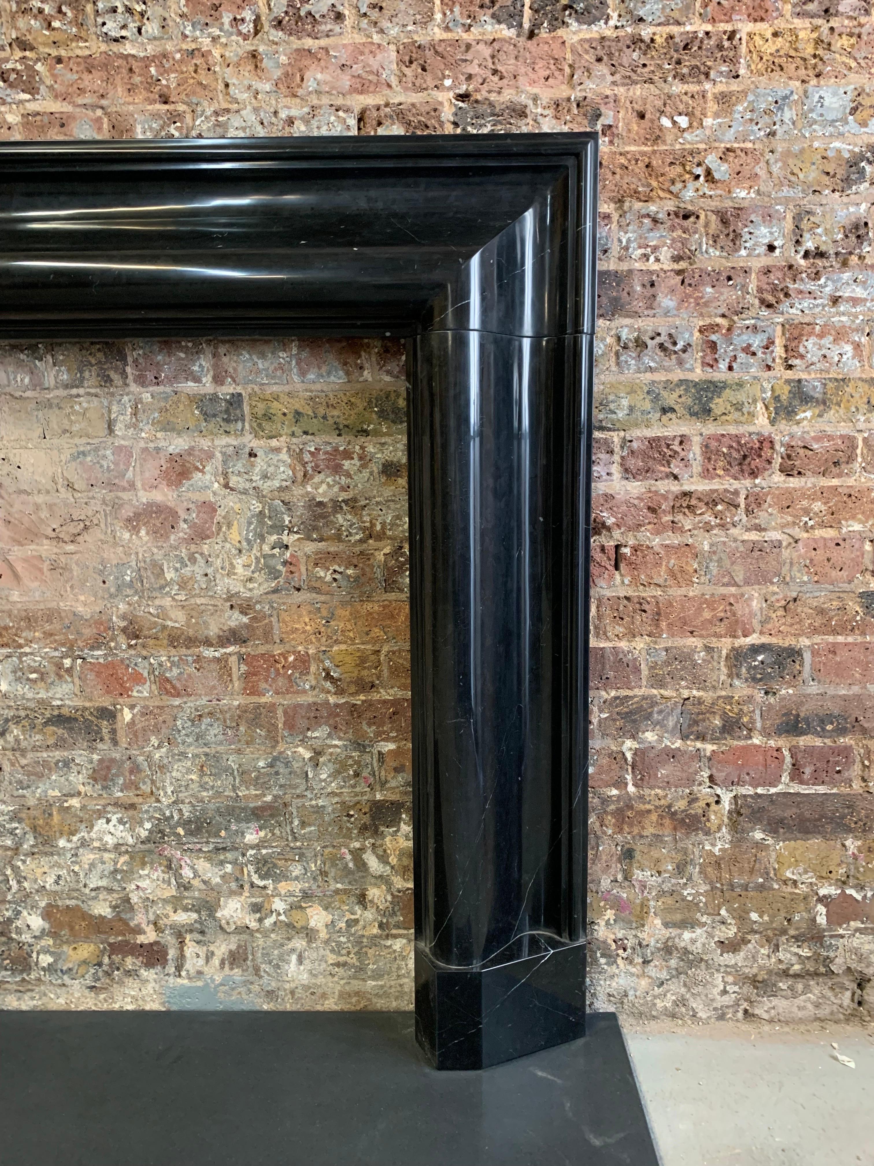 21st Century Nero Marquina Marble Bolection Fireplace 9