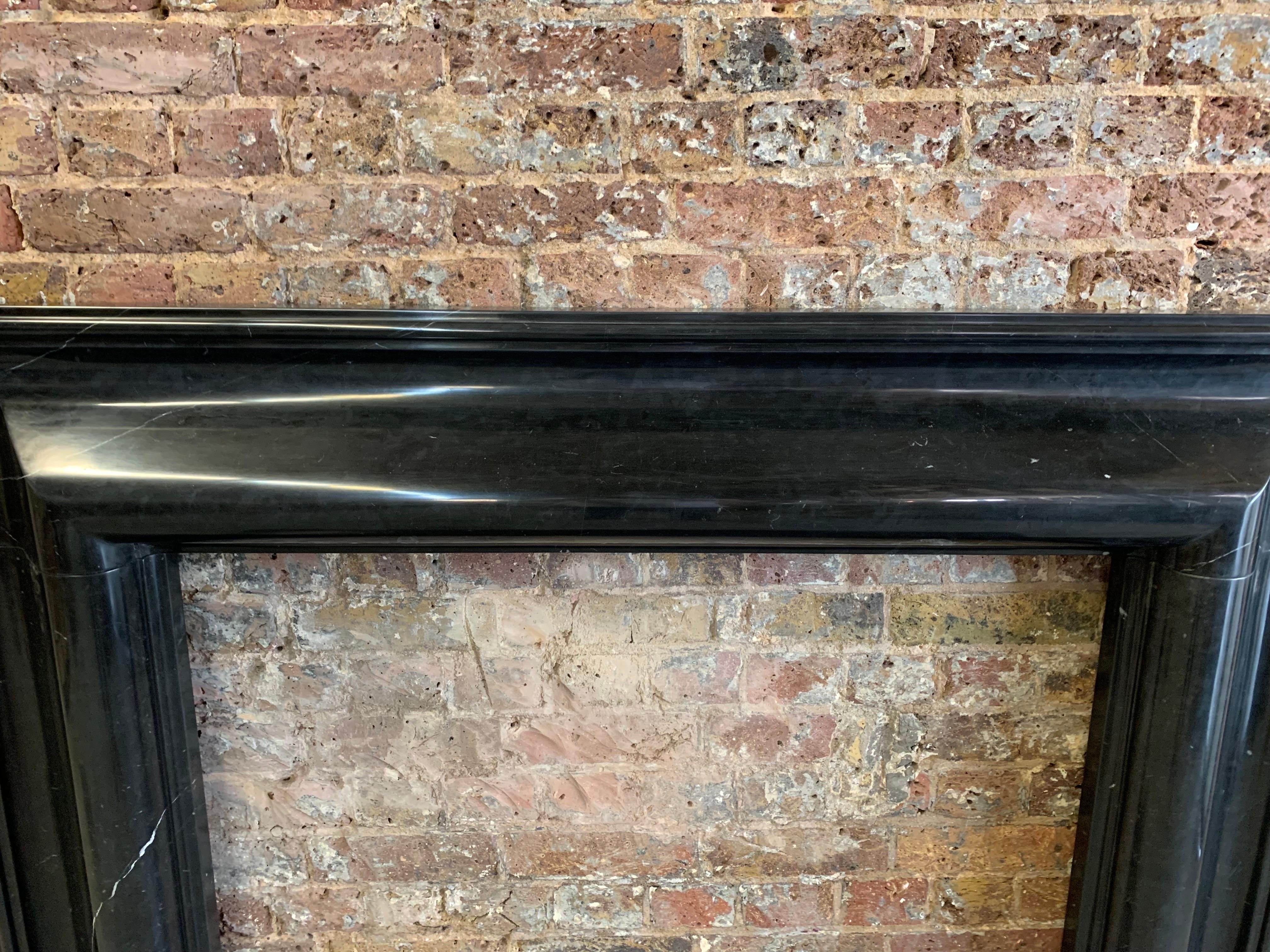21st Century Nero Marquina Marble Bolection Fireplace 10