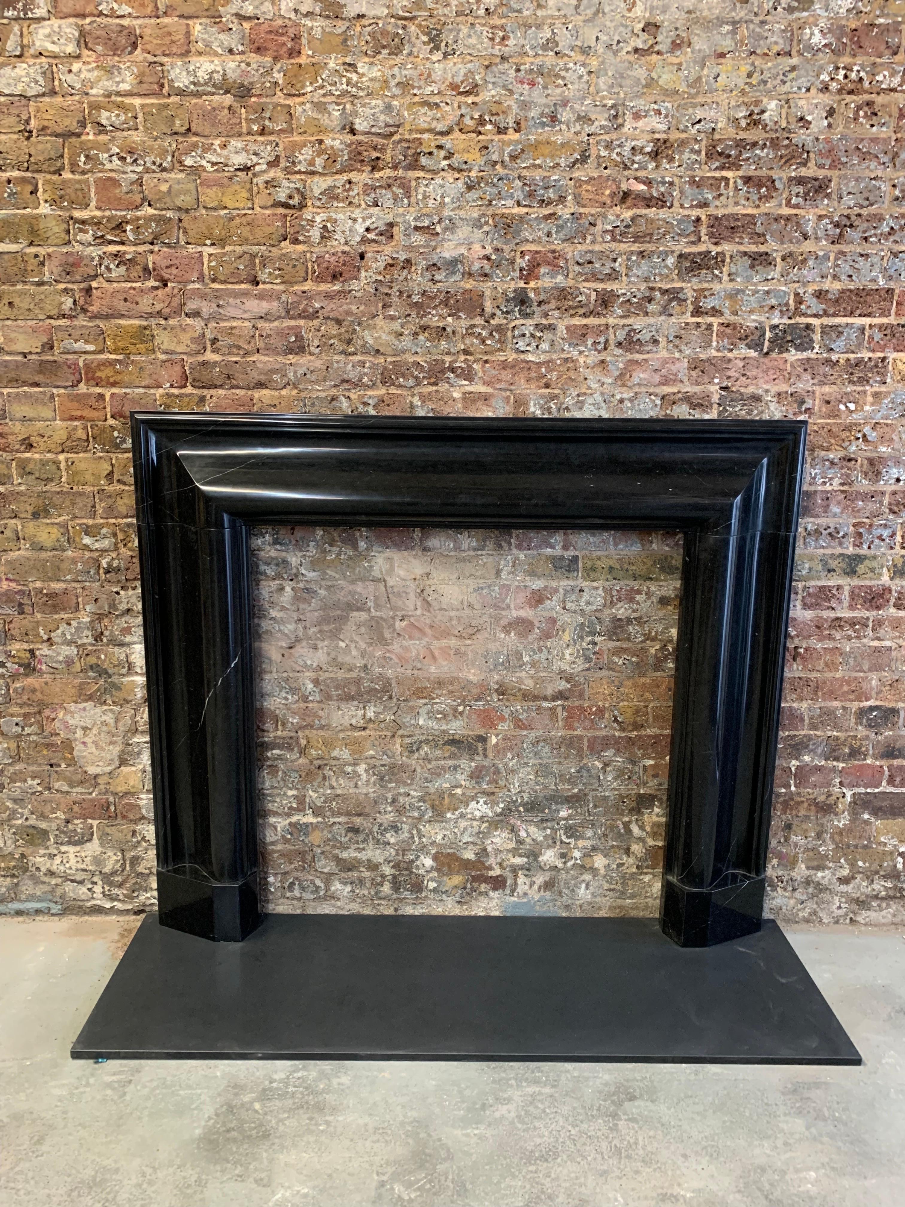 21st Century Nero Marquina Marble Bolection Fireplace 11