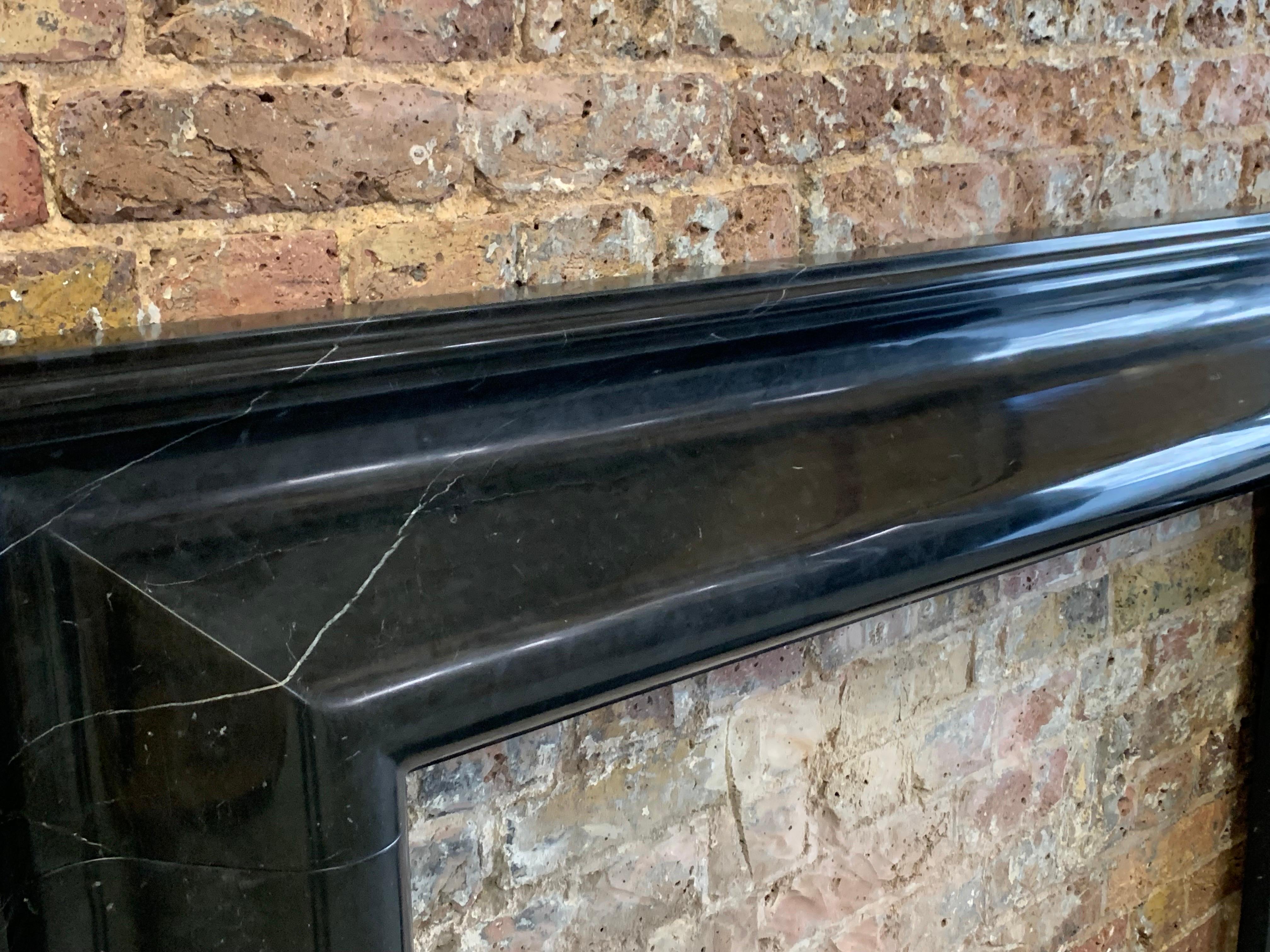 21st Century Nero Marquina Marble Bolection Fireplace 1