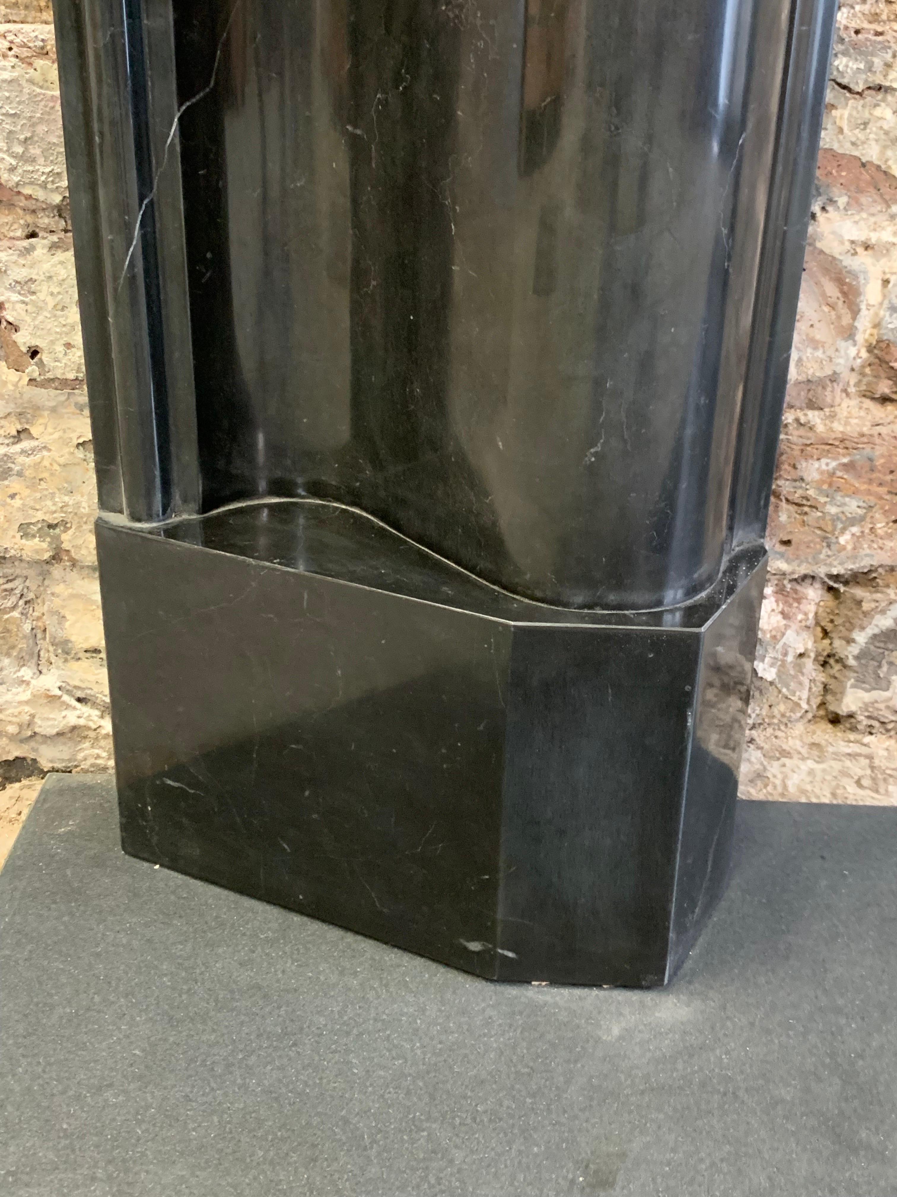 21st Century Nero Marquina Marble Bolection Fireplace 2