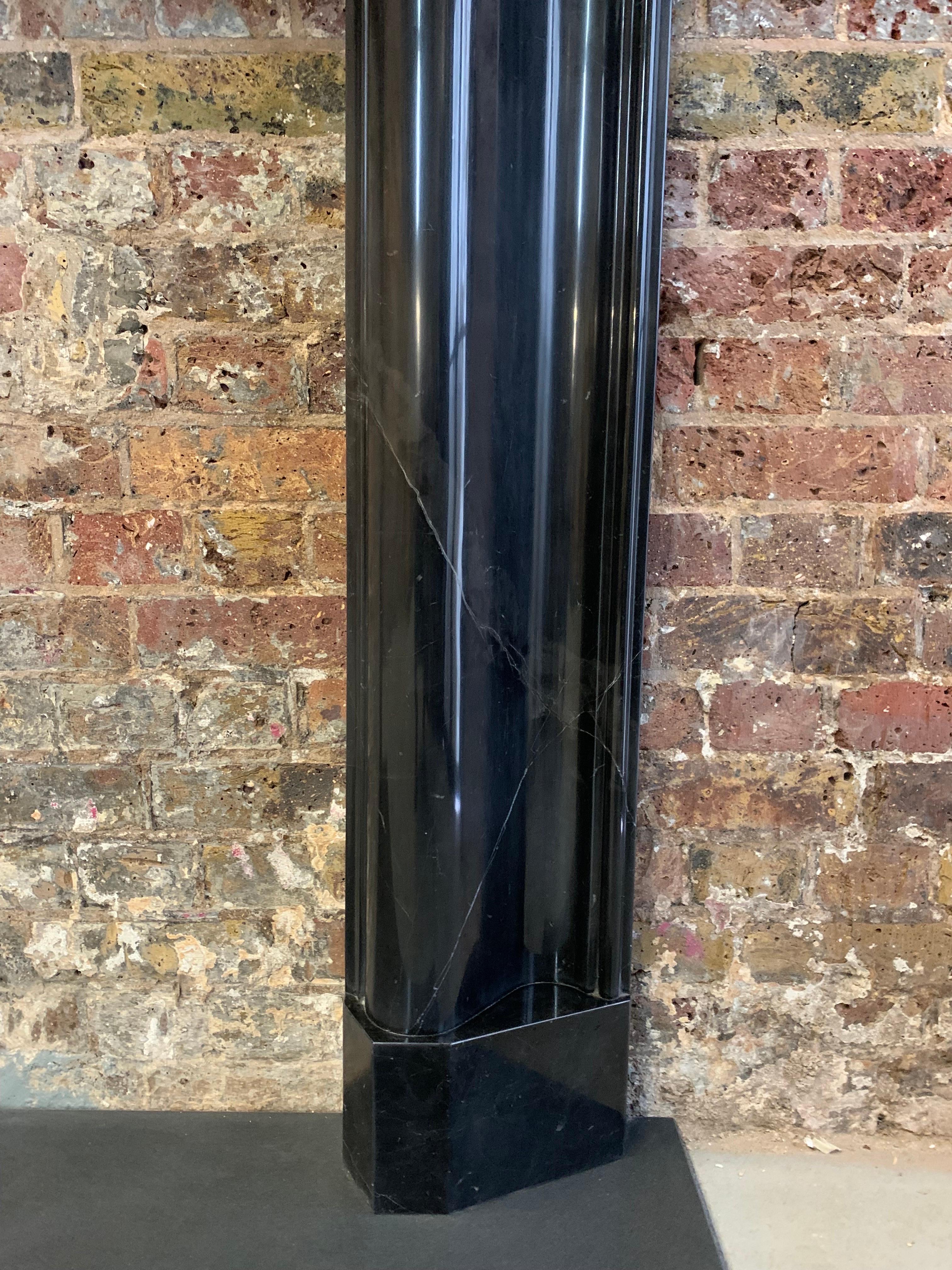 21st Century Nero Marquina Marble Fireplace Mantlepiece For Sale 2