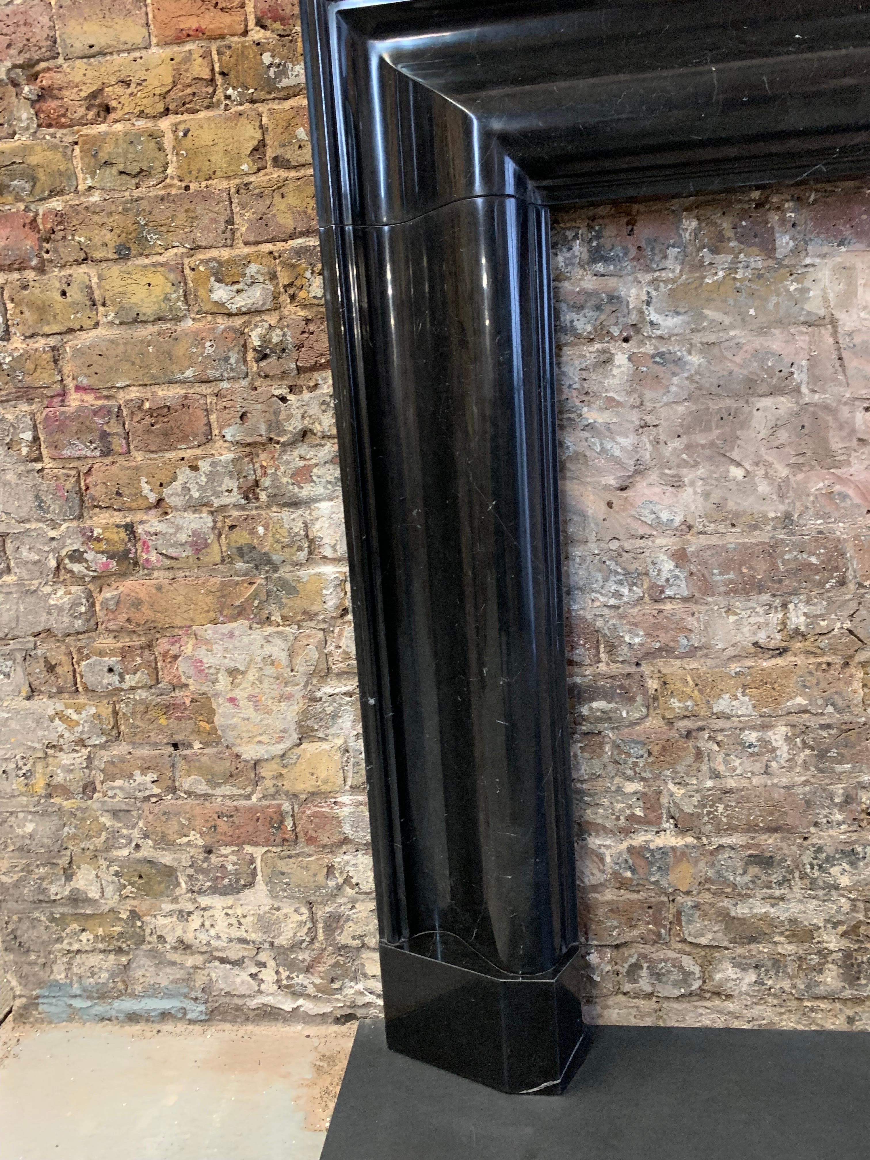 21st Century Nero Marquina Marble Fireplace Mantlepiece For Sale 5