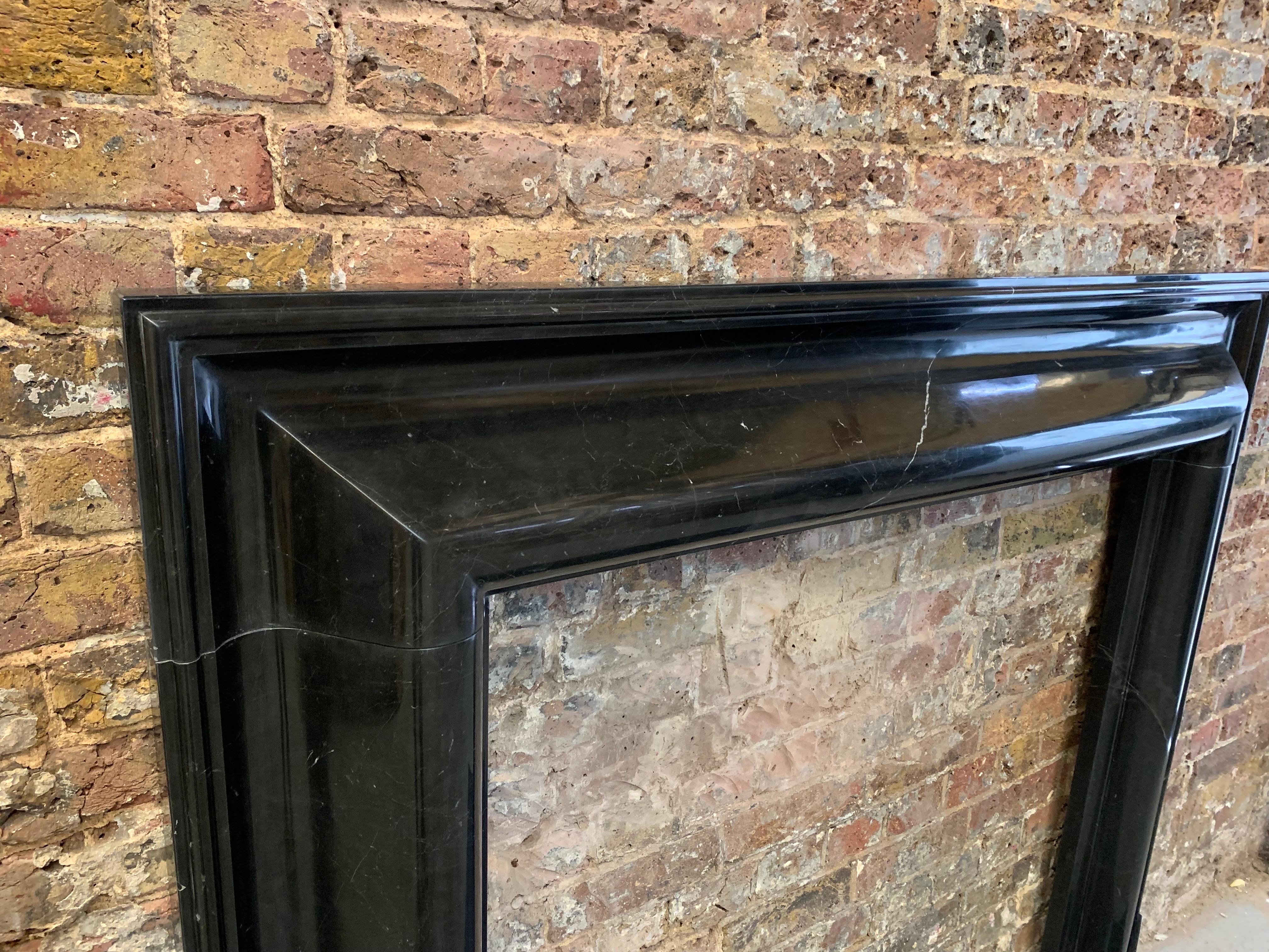 21st Century Nero Marquina Marble Fireplace Mantlepiece For Sale 6