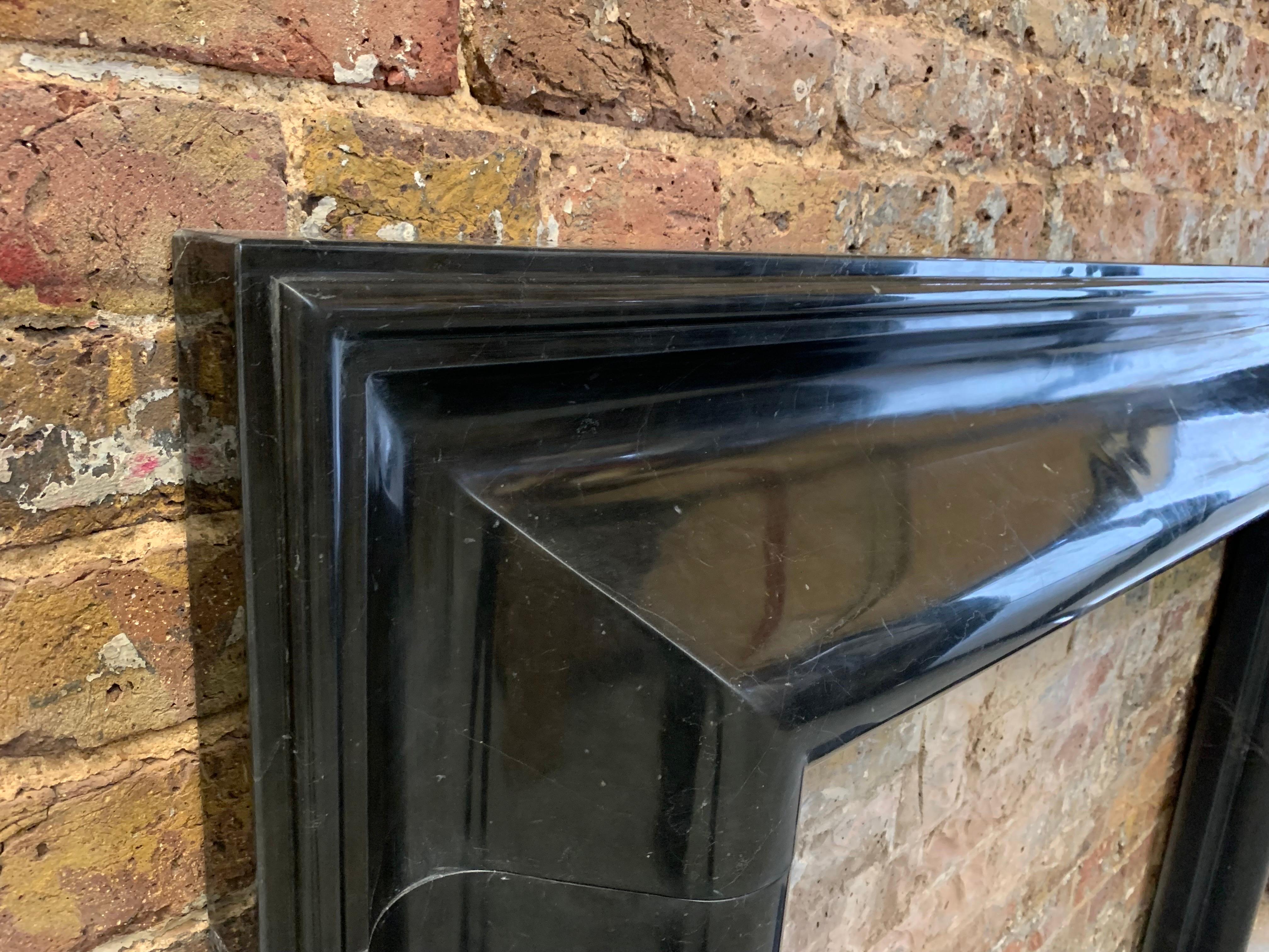 21st Century Nero Marquina Marble Fireplace Mantlepiece For Sale 9