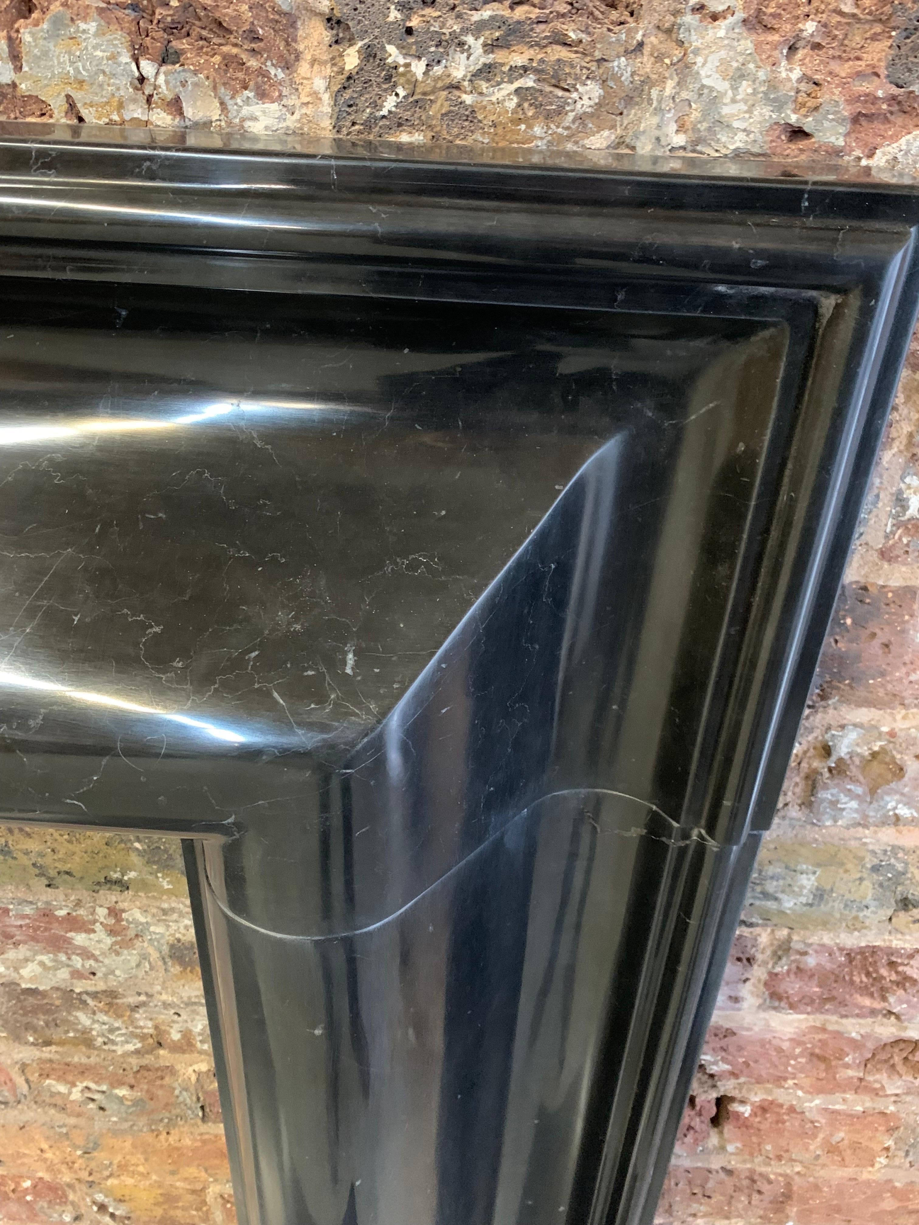 21st Century Nero Marquina Marble Fireplace Mantlepiece For Sale 10