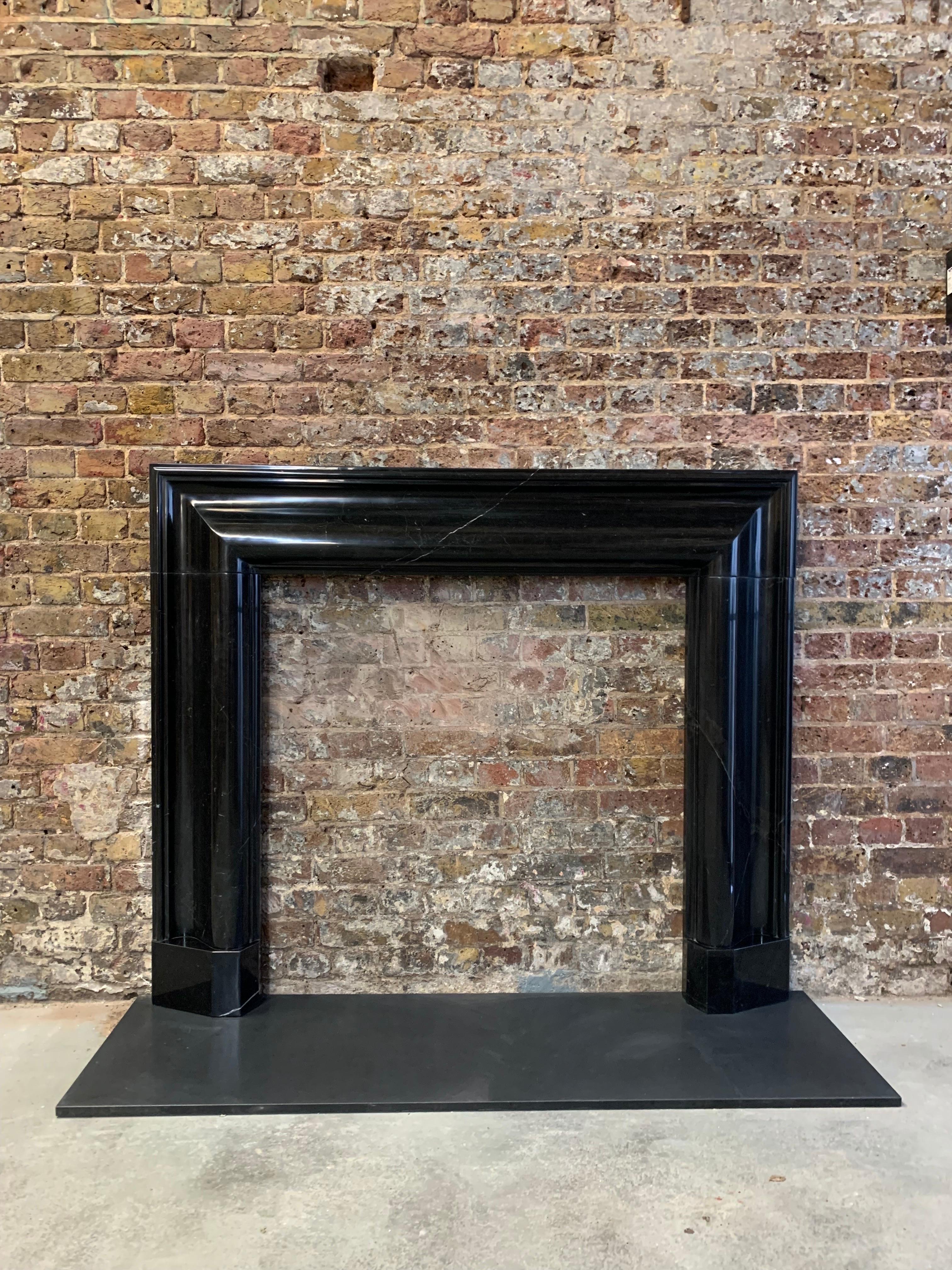 21st Century Nero Marquina Marble Fireplace Mantlepiece.
This Fine Bolection Hand Carved Marble Example Made To Original Georgian Design,
This Was Recently Made For A Very Well Known 5 Star Hotel Entrance Near Buckingham Palace London.
The Clients