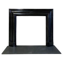 21st Century Nero Marquina Marble Fireplace Mantlepiece