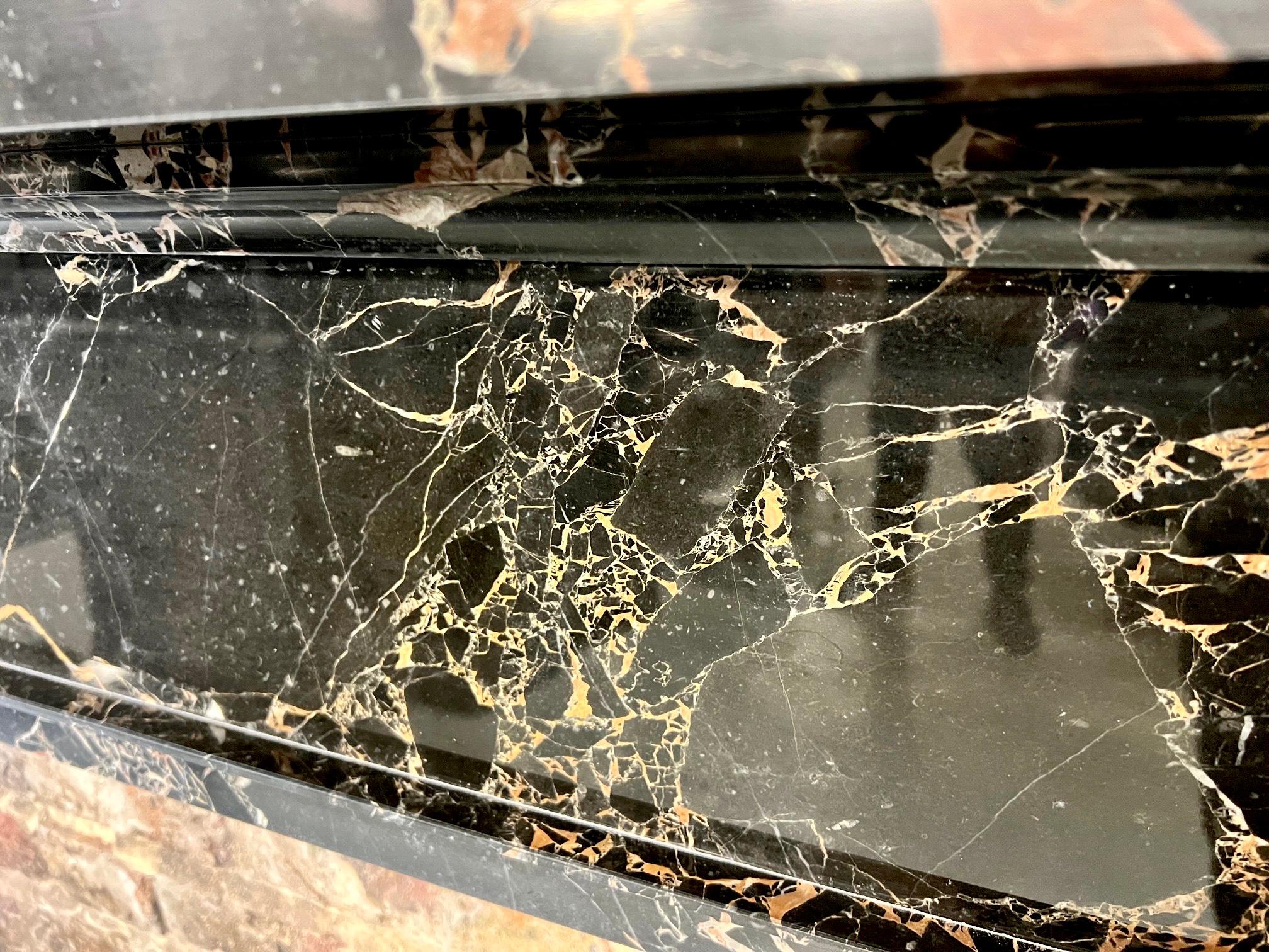 21st Century Nero Portoro Marble Fireplace Mantlepiece 3