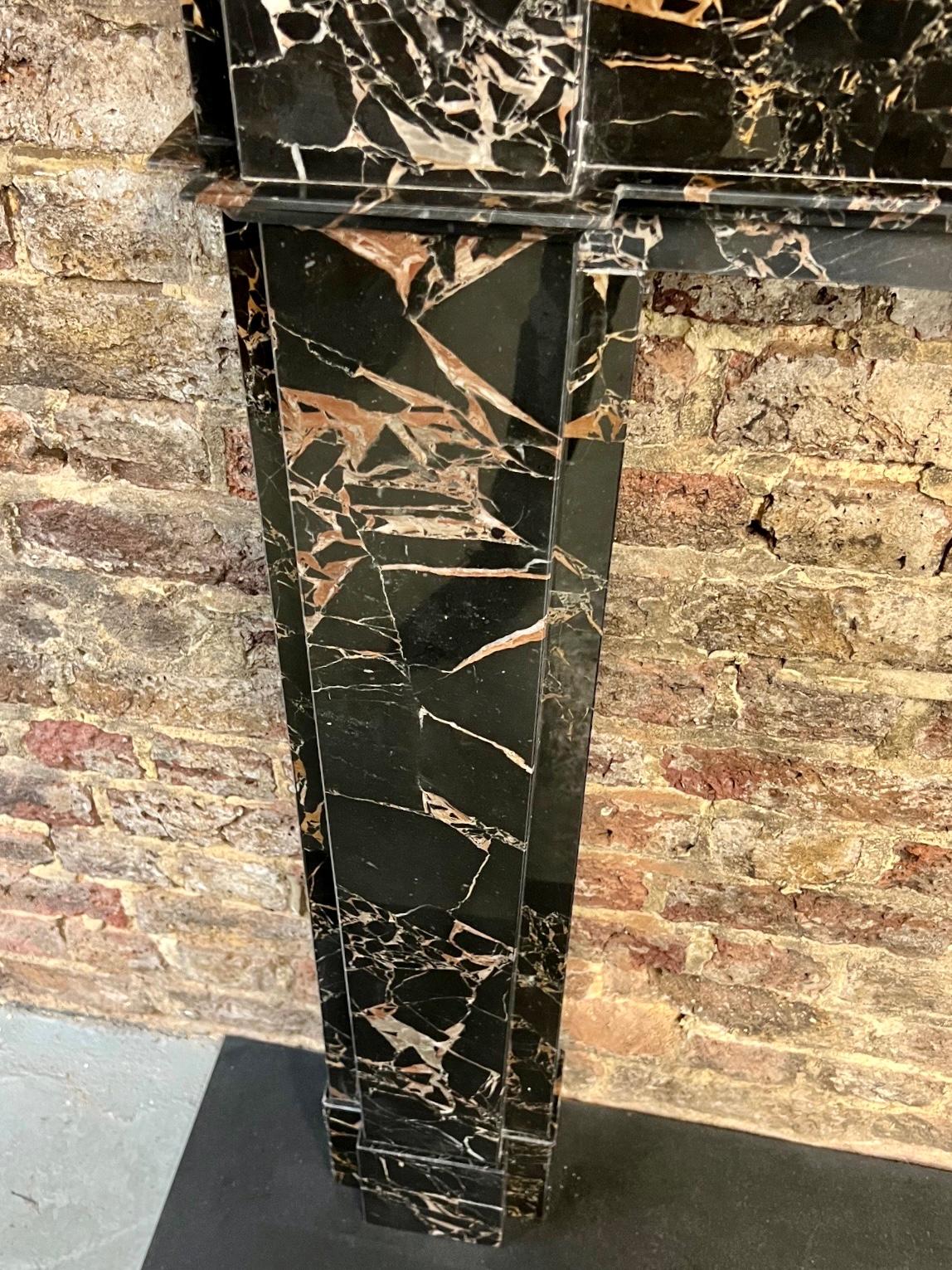 21st Century Nero Portoro Marble Fireplace Mantlepiece 4