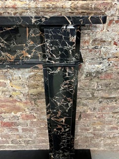 21st Century Nero Portoro Marble Fireplace Mantlepiece
