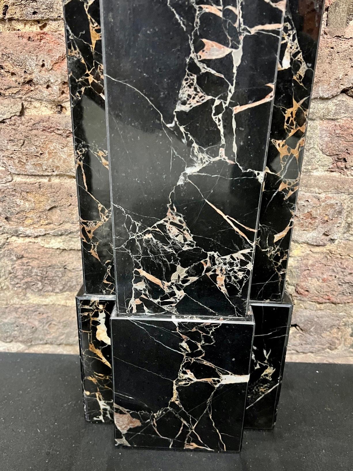 English 21st Century Nero Portoro Marble Fireplace Mantlepiece