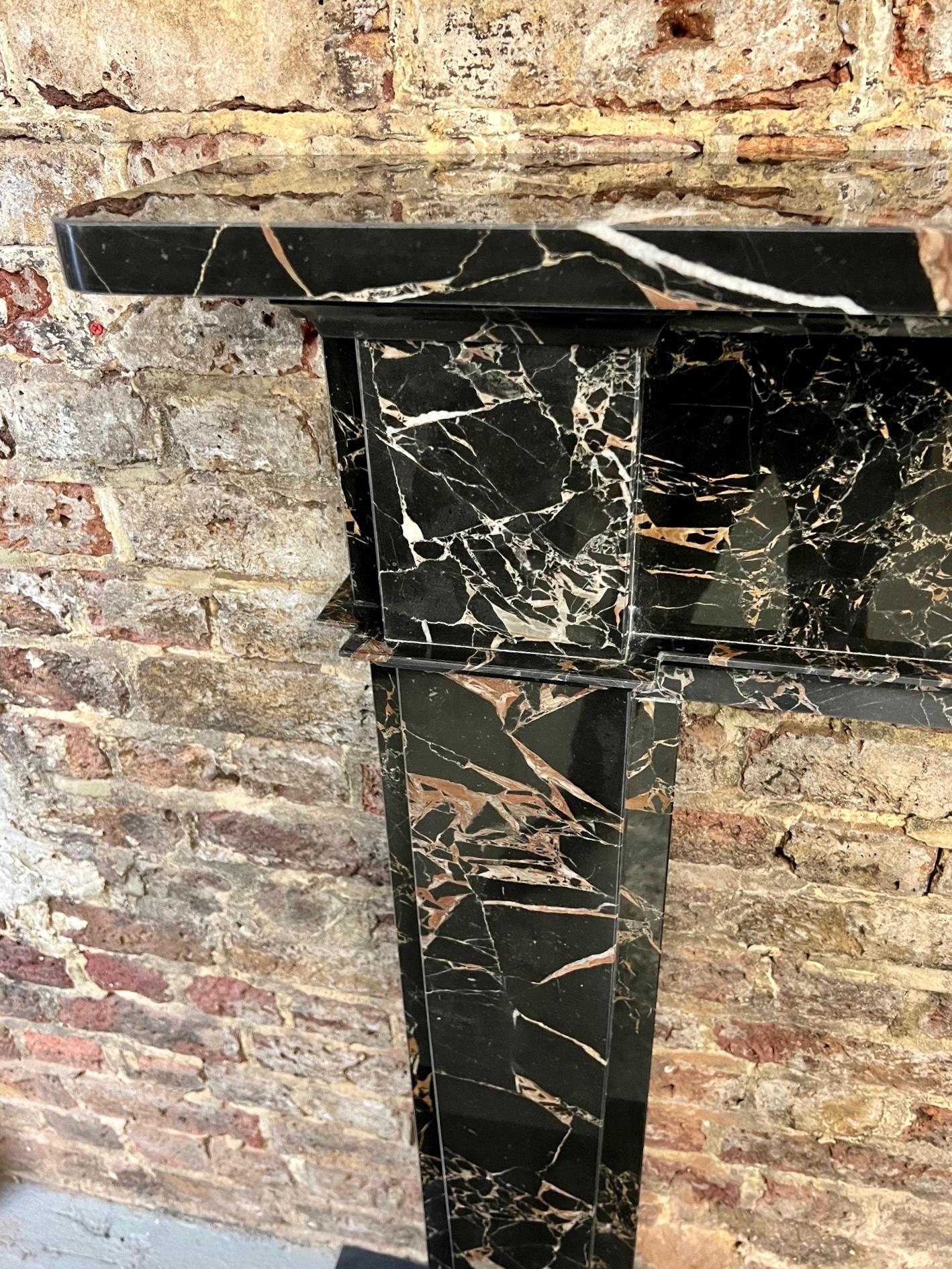 21st Century Nero Portoro Marble Fireplace Mantlepiece In Excellent Condition In London, GB