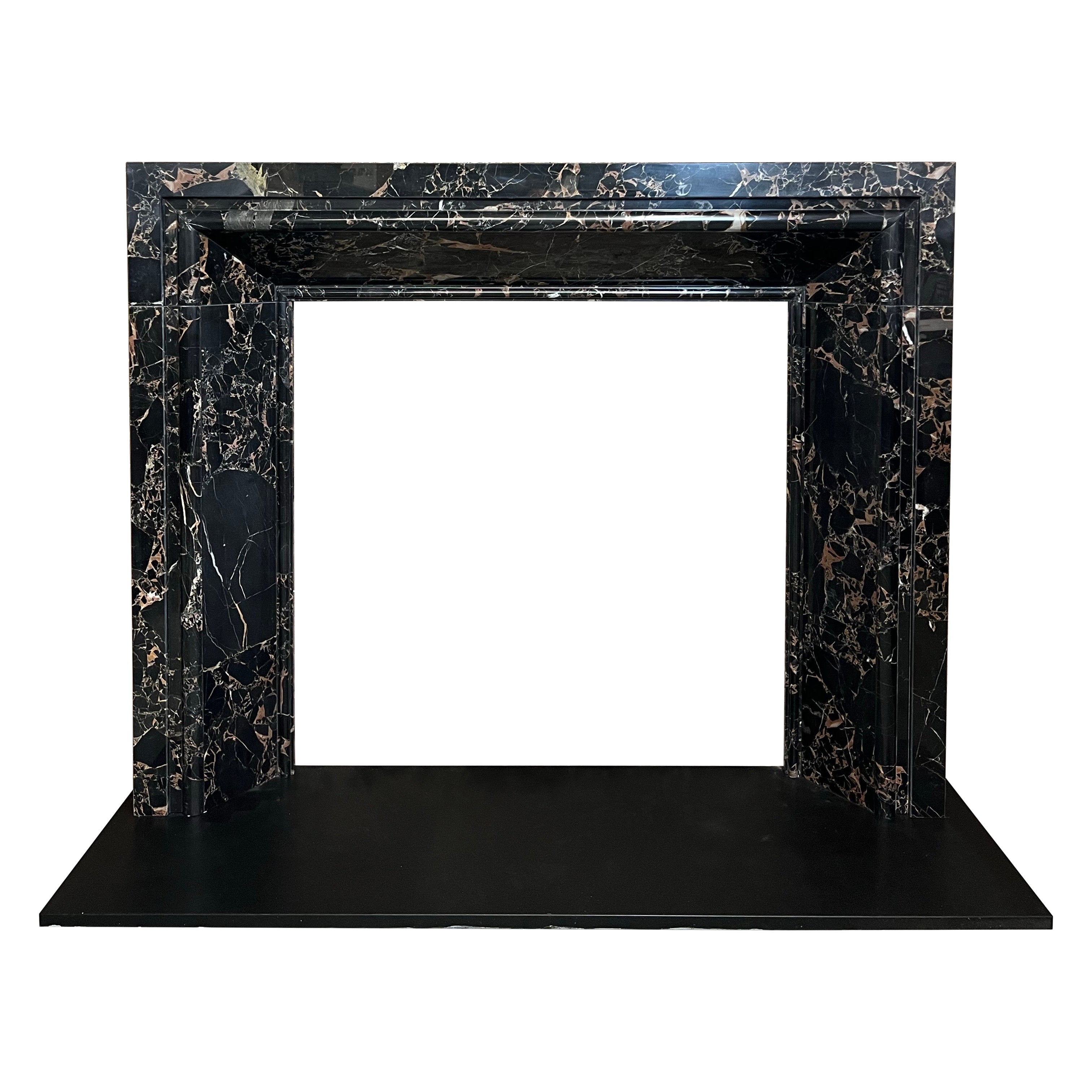21st Century Nero Potoro Marble Fireplace Mantlepiece