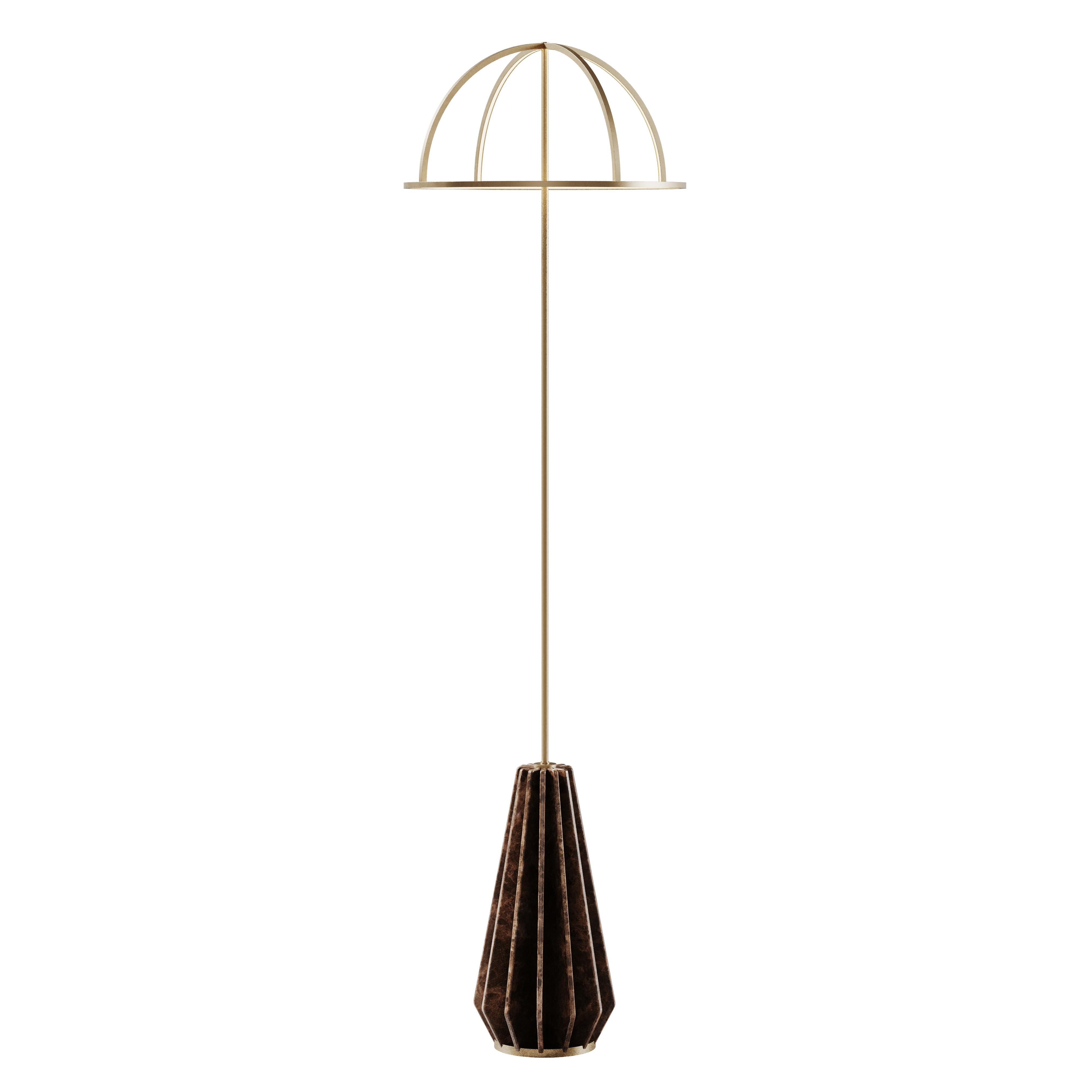 Lampada da terra Nevada del XXI secolo in marmo, ottone e led Made in Portugal di Porus Studio A In condizioni Nuovo in vendita a RIO TINTO, PT