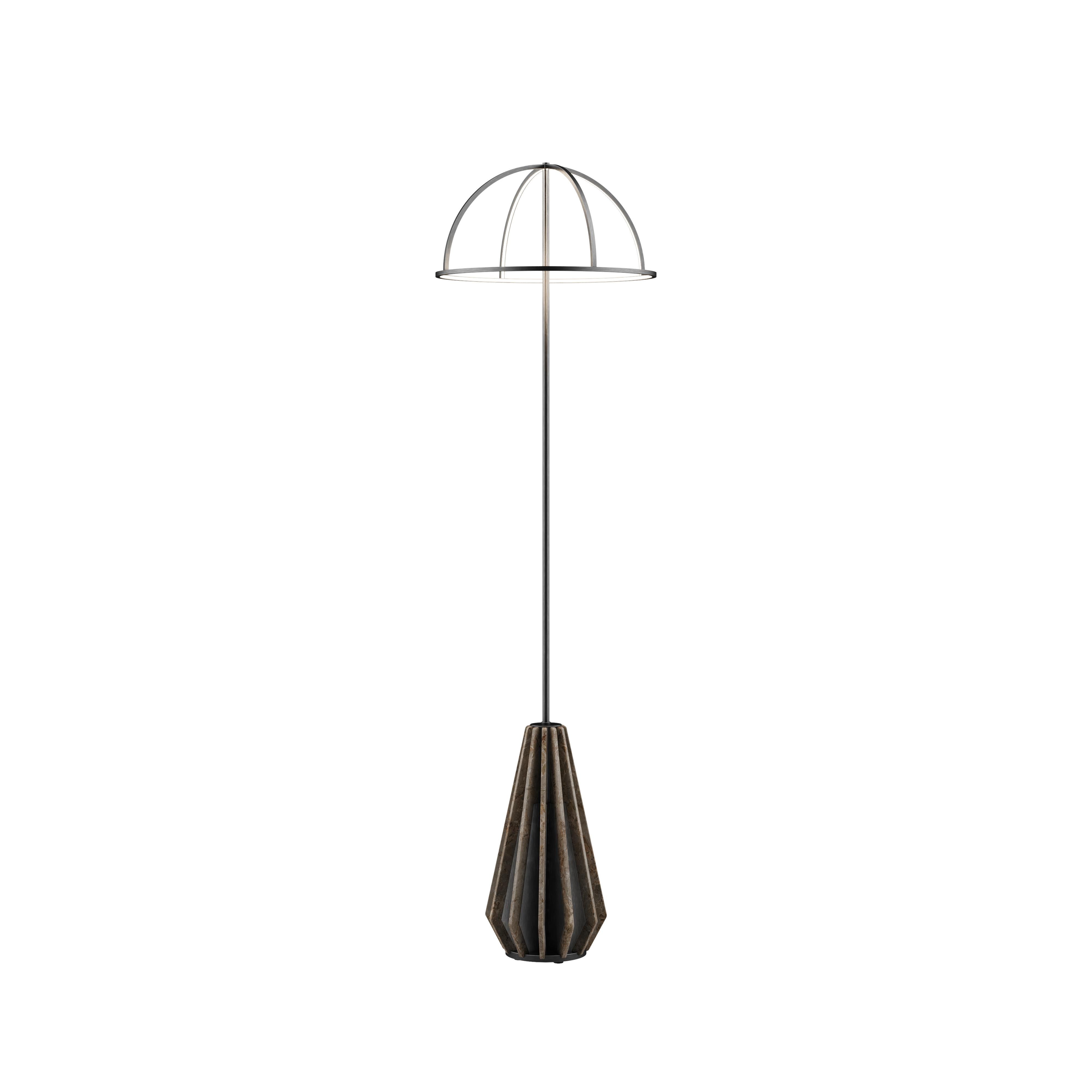 Lampada da terra Nevada del XXI secolo in marmo, ottone e led Made in Portugal di Porus Studio A In condizioni Nuovo in vendita a RIO TINTO, PT