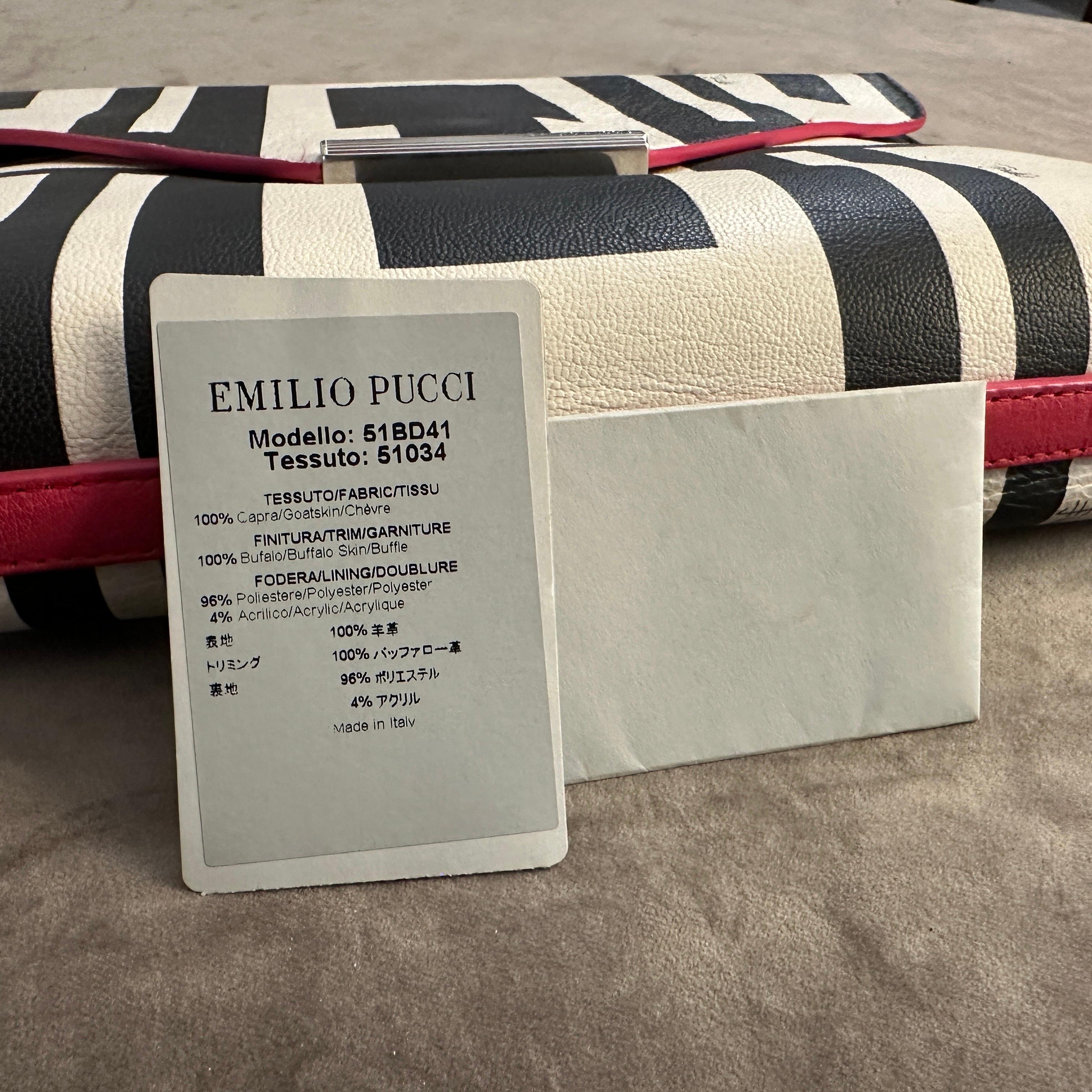 21st Century Never Used Black and White Clutch Bag by Emilio Pucci For Sale 6