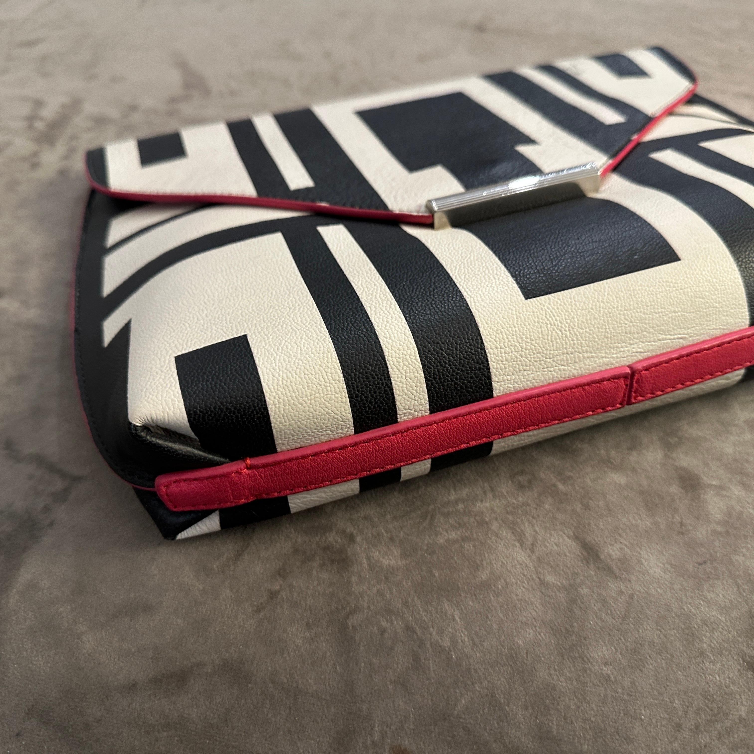 Beige 21st Century Never Used Black and White Clutch Bag by Emilio Pucci For Sale