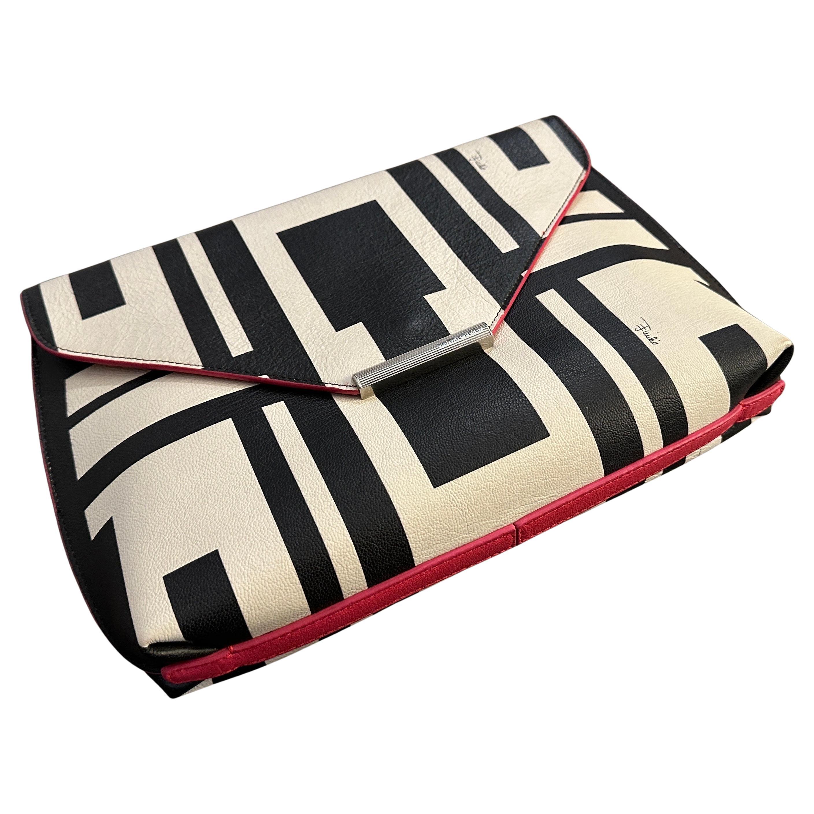 21st Century Never Used Black and White Clutch Bag by Emilio Pucci For Sale