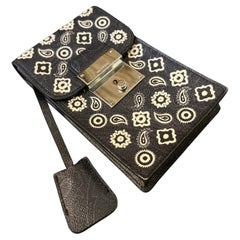 21st Century Never Used Black and White Paisley Leather Belt Phone Case by Etro