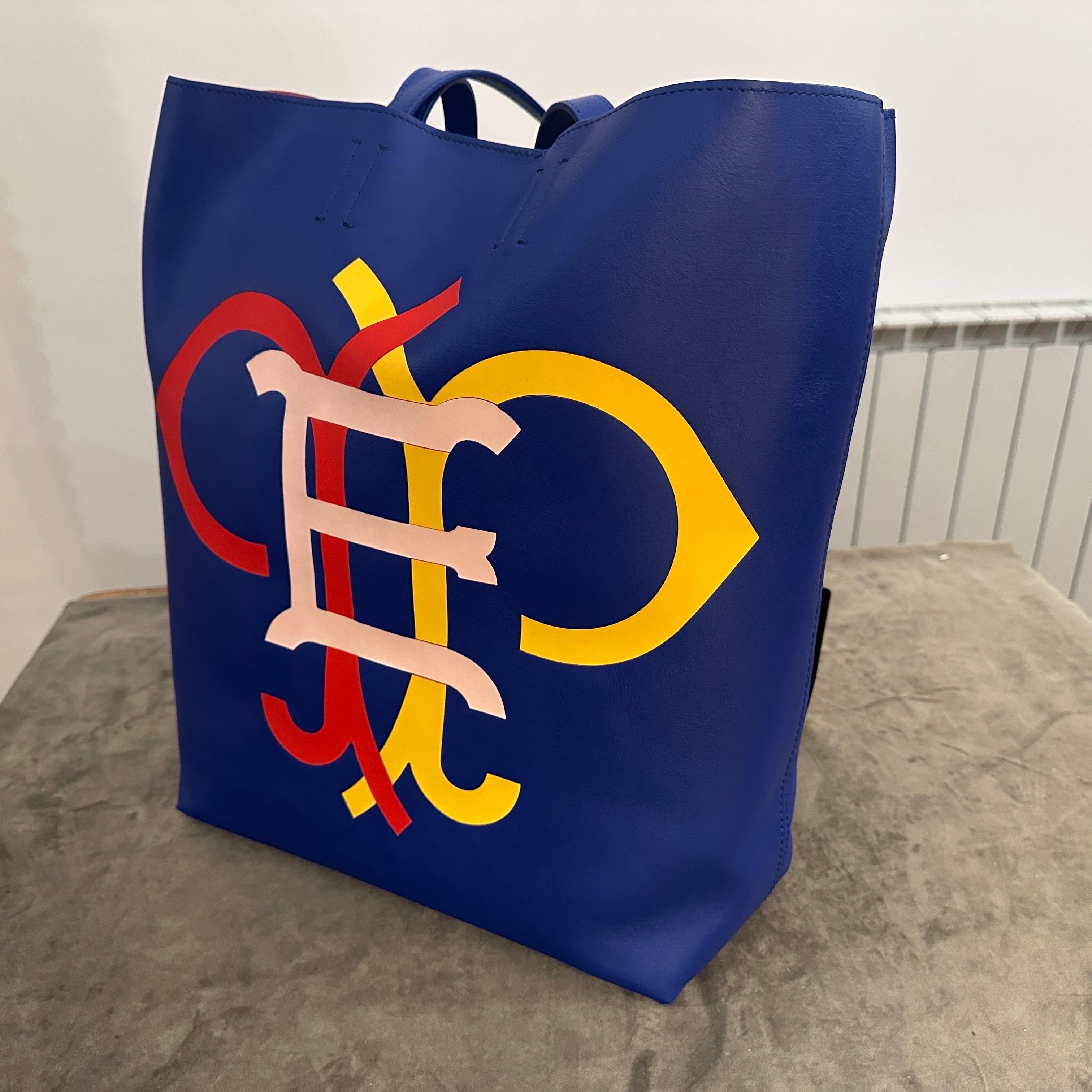 21st Century Never used Blue Leather Emilio Pucci Tote Bag For Sale 8